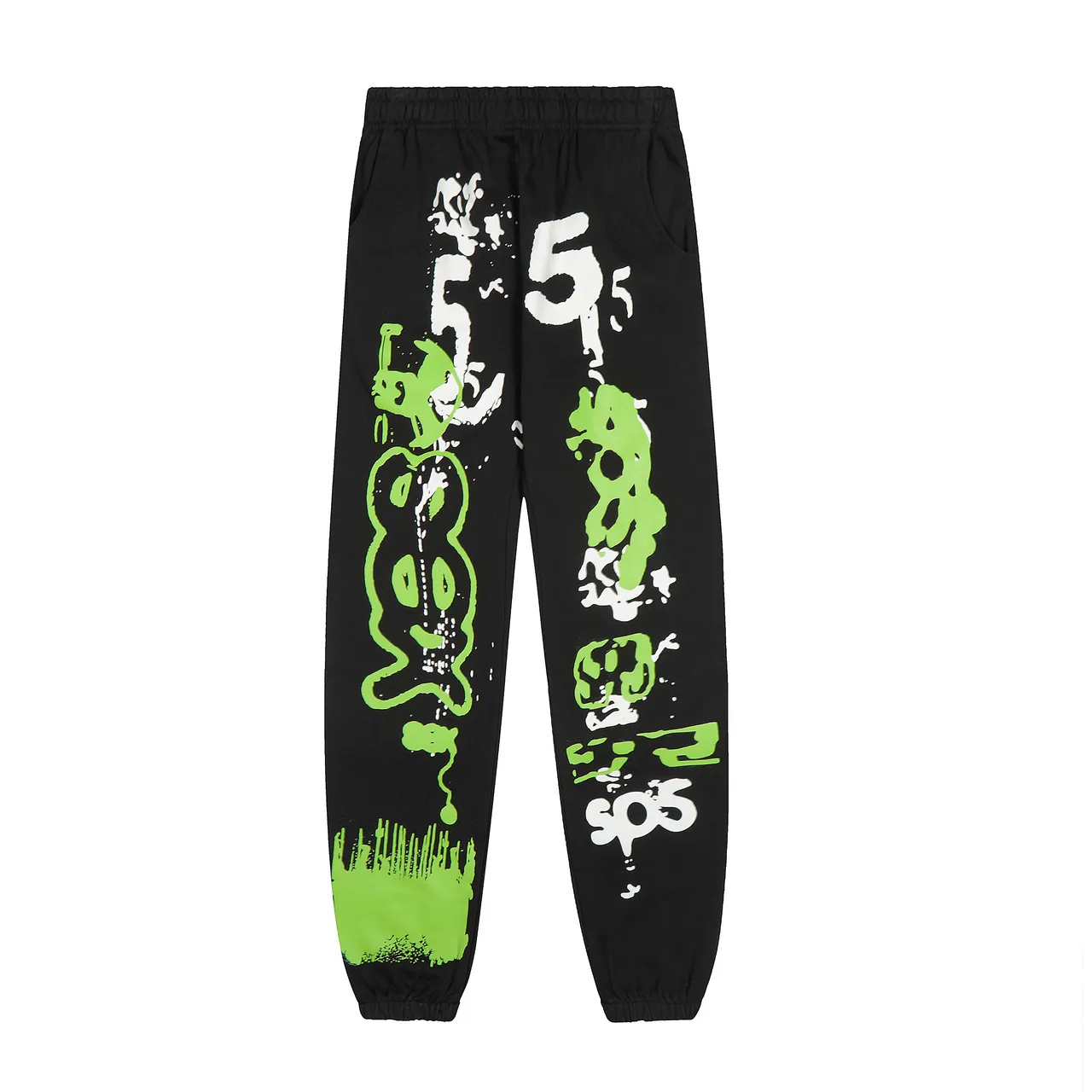 Black and Neon Green Graphic Print Tracksuit