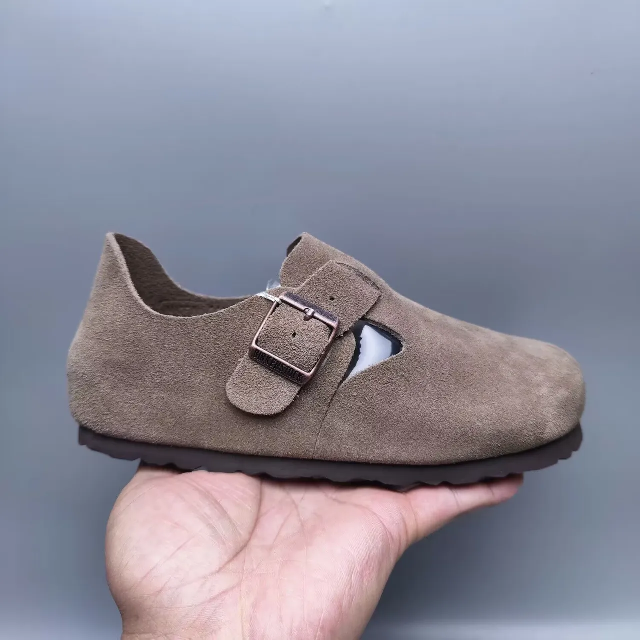 Birkenstock Boston Brown Suede Upper Single Buckle Strap Casual Shoes