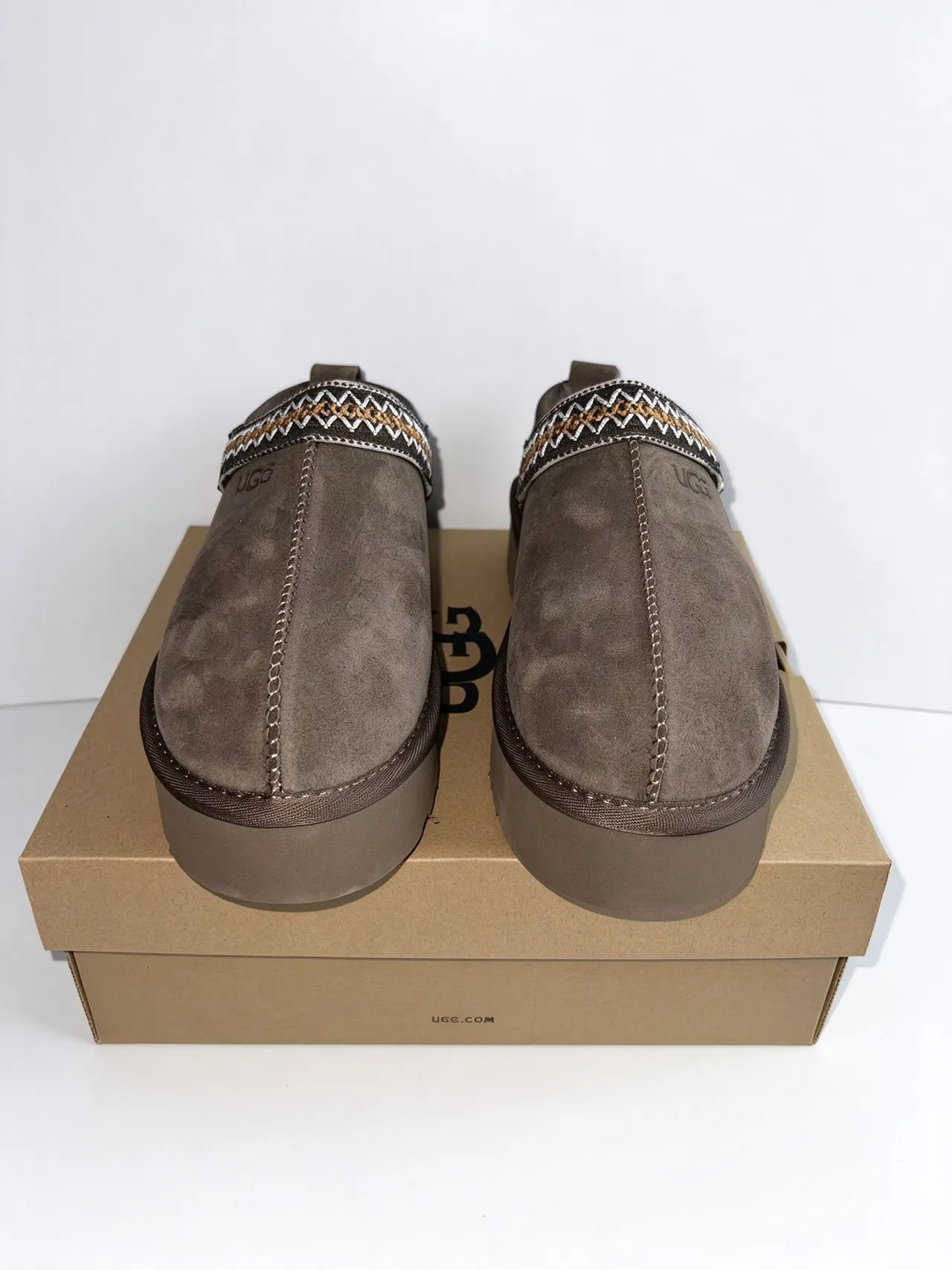 UGG Tasman Brown Beige Suede Upper Shearling-Lined Casual Shoes