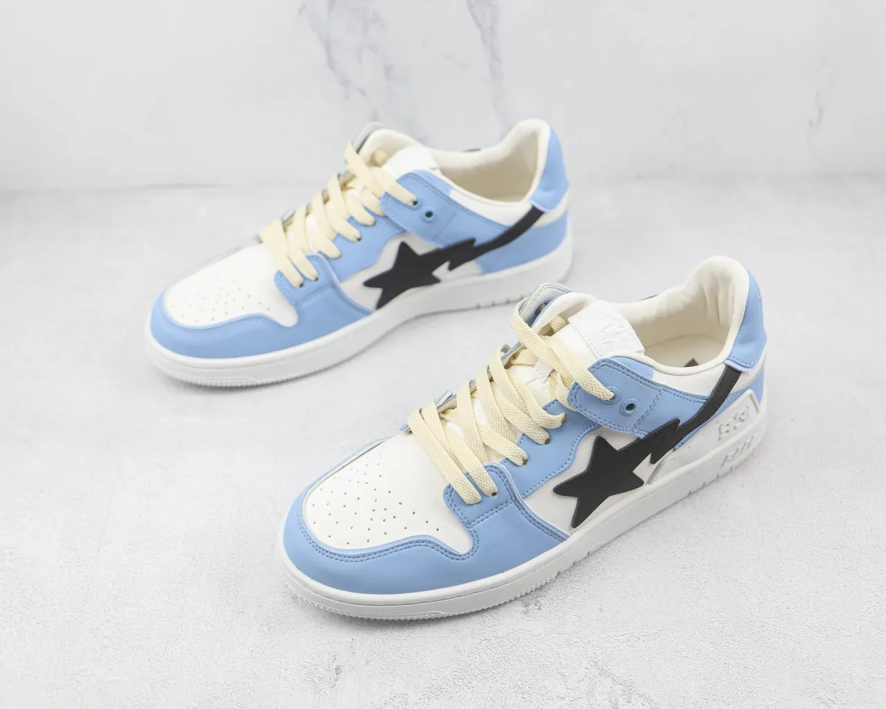 A Bathing Ape BAPE STA Light Blue and White Lifestyle Sneakers