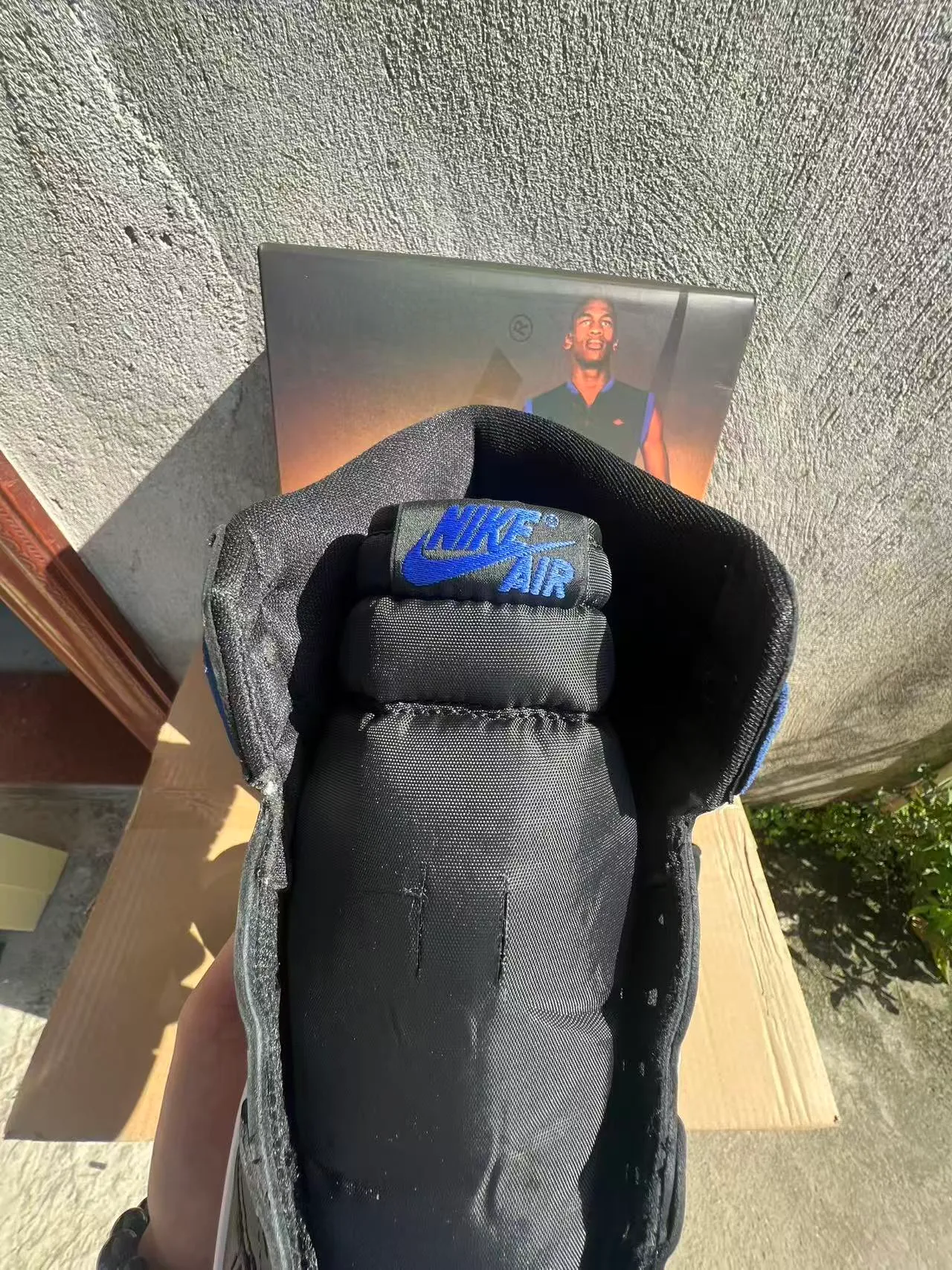 Air Jordan 1 Black Royal Blue Leather Basketball Shoes