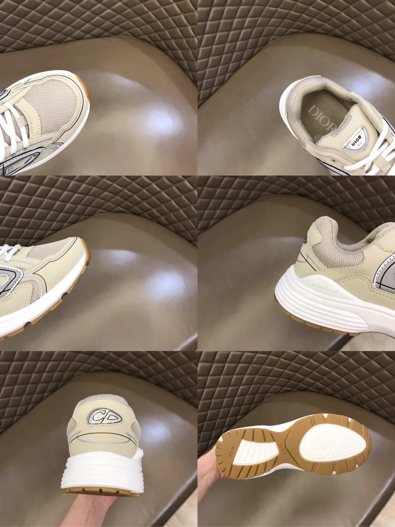 Dior B23 Beige and White Chunky Sneakers