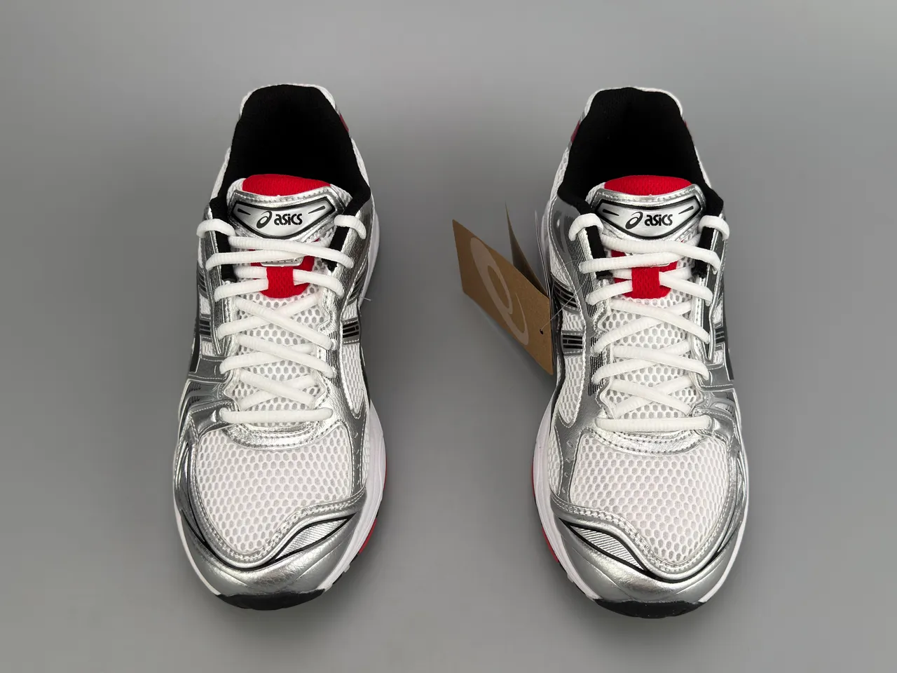 ASICS Gel-Kayano Silver White Red Running Shoes