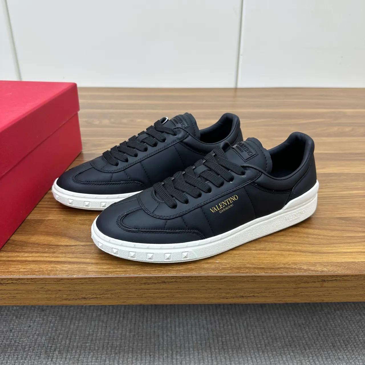 Valentino Rockstud Black and White Lifestyle Sneakers