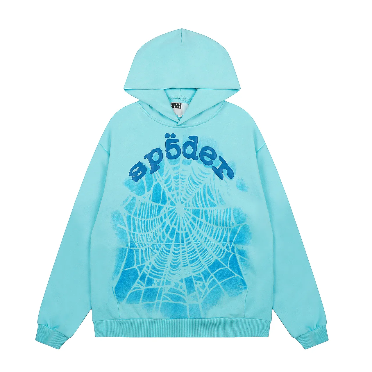 Sp5der Spiderweb Print Aqua Tracksuit