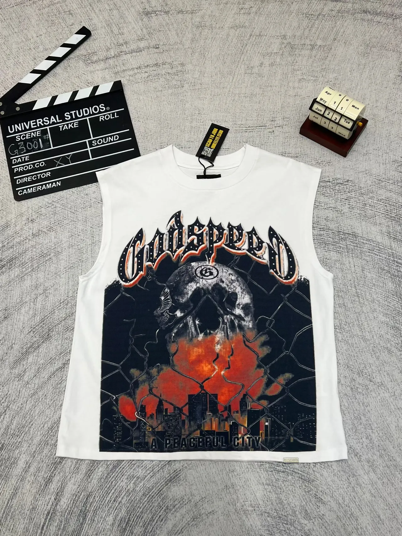 Godspeed A Peaceful City Graphic Sleeveless Vest Top