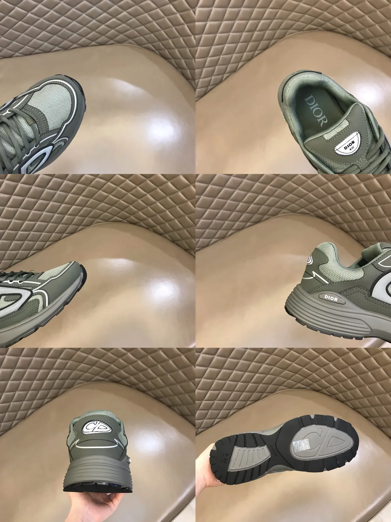 Dior B27 Olive Green Chunky Sneakers