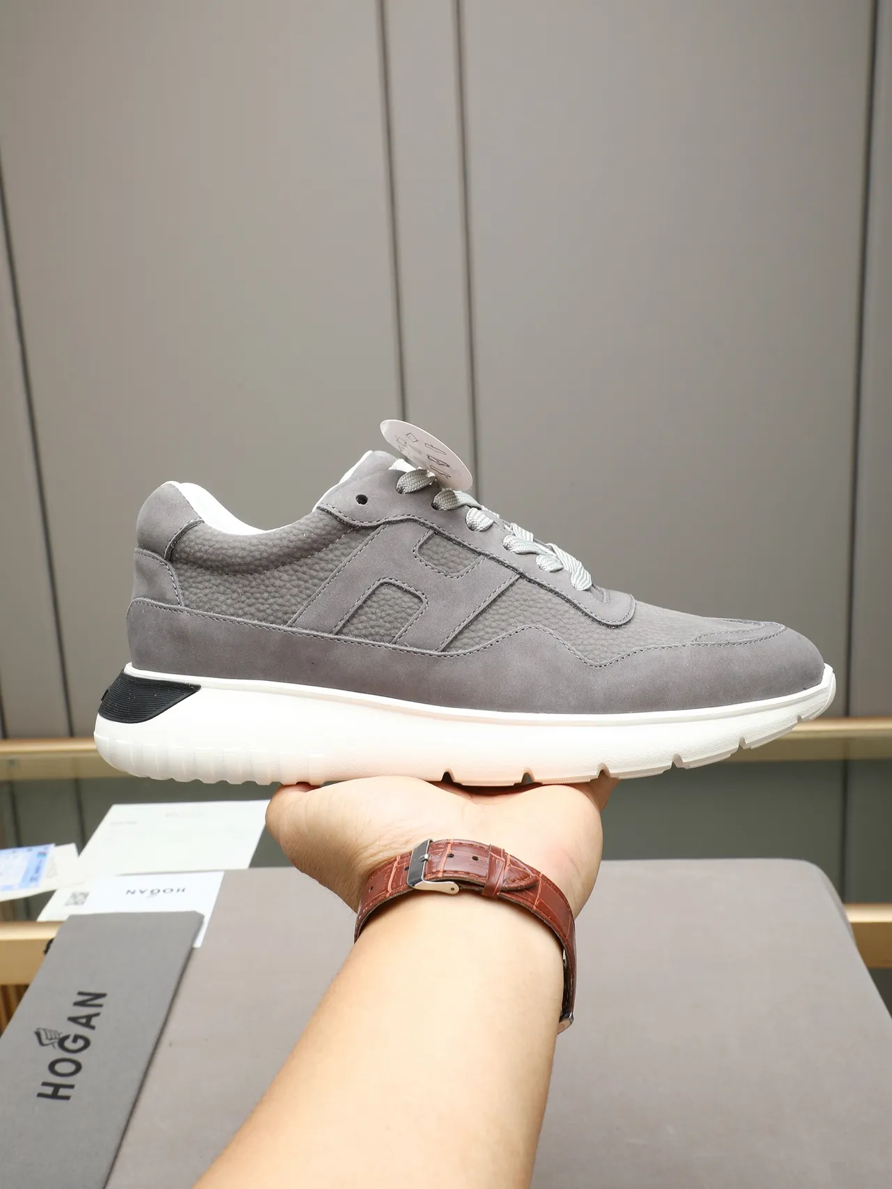 Hogan Gray Suede Lifestyle Sneaker