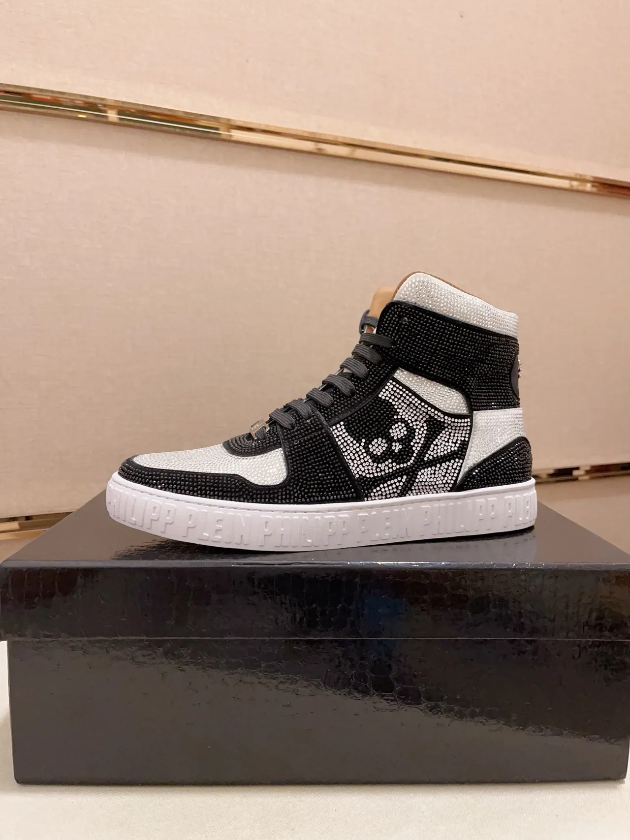 Philipp Plein Crystal Skull High-Top Lifestyle Sneakers
