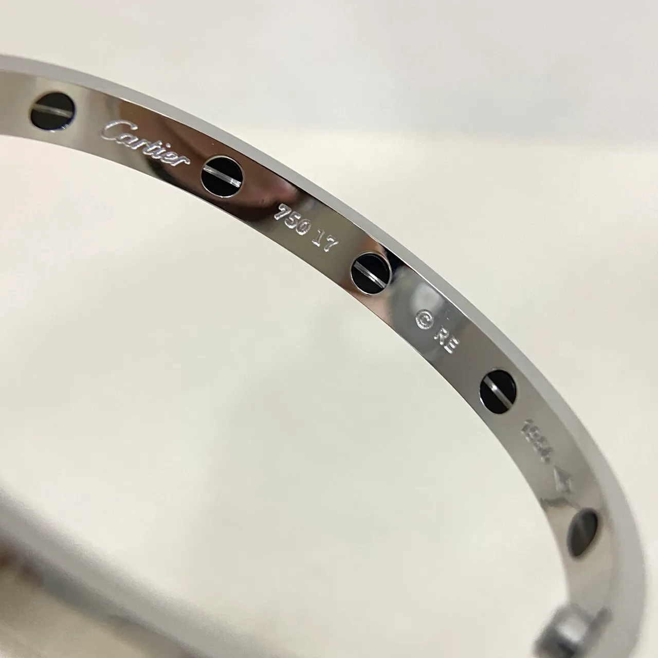 Cartier Love Screw-Motif Polished Silver Bracelet