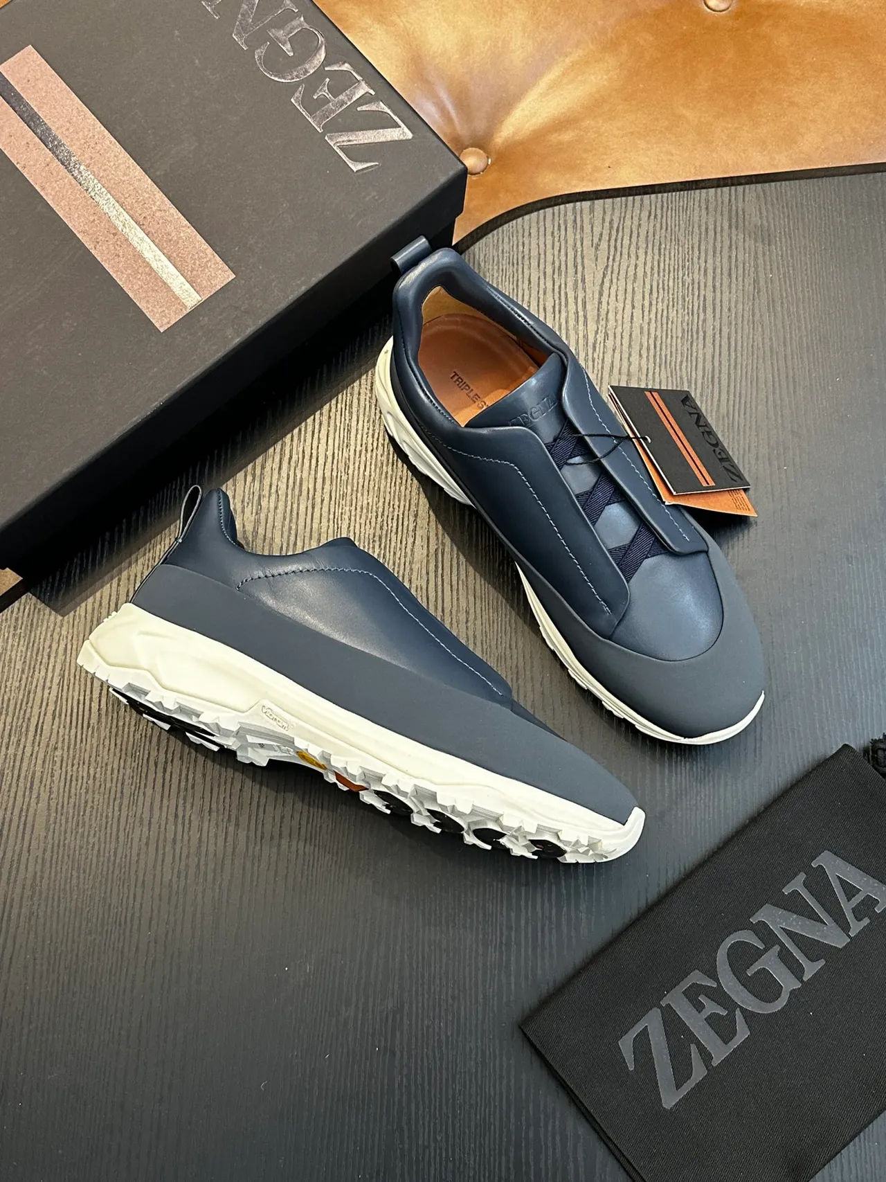 Zegna Slip-On Leather Lifestyle Sneaker