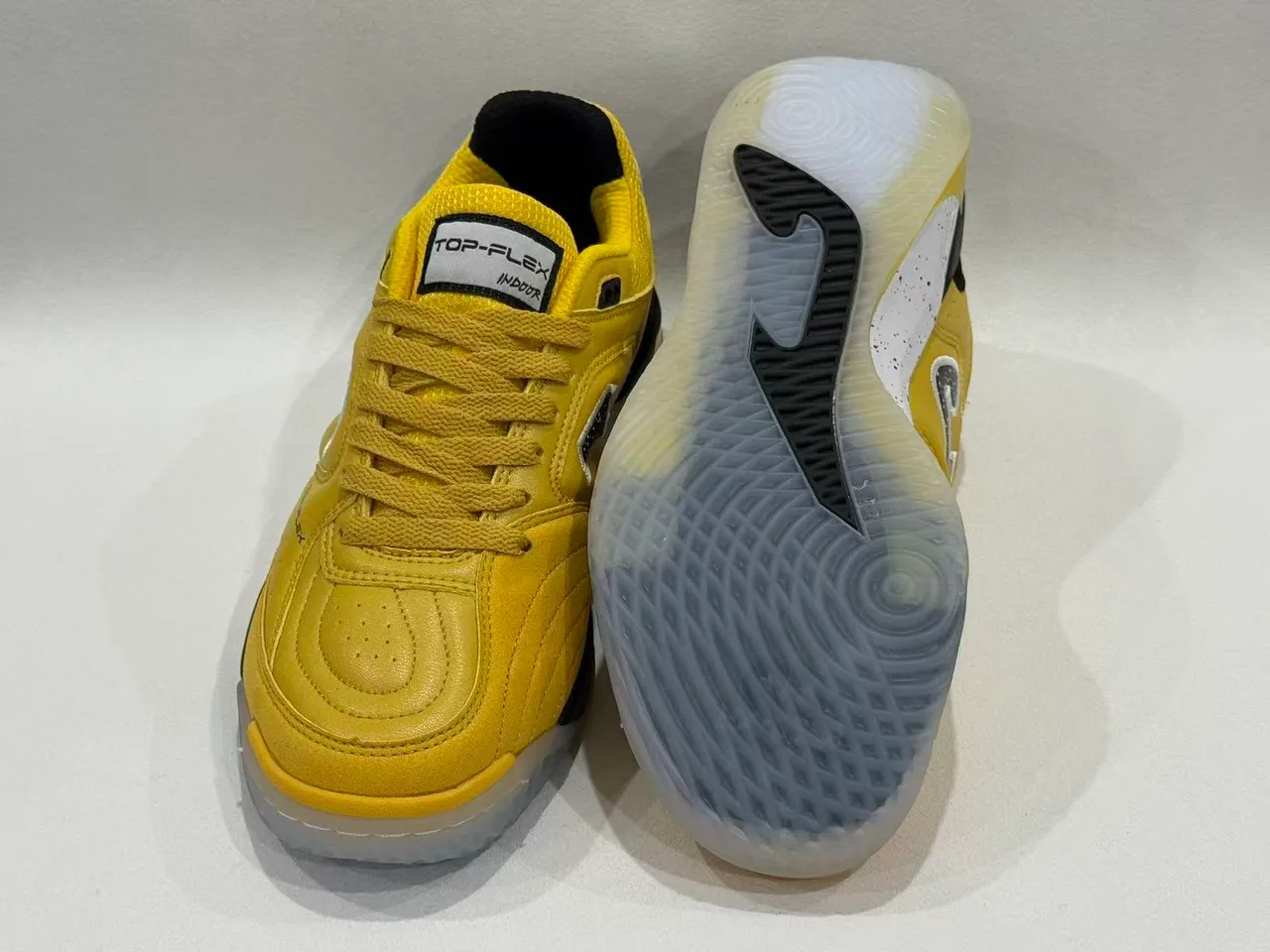 Joma Top-Flex Yellow Black Leather-and-Mesh Upper Sneakers