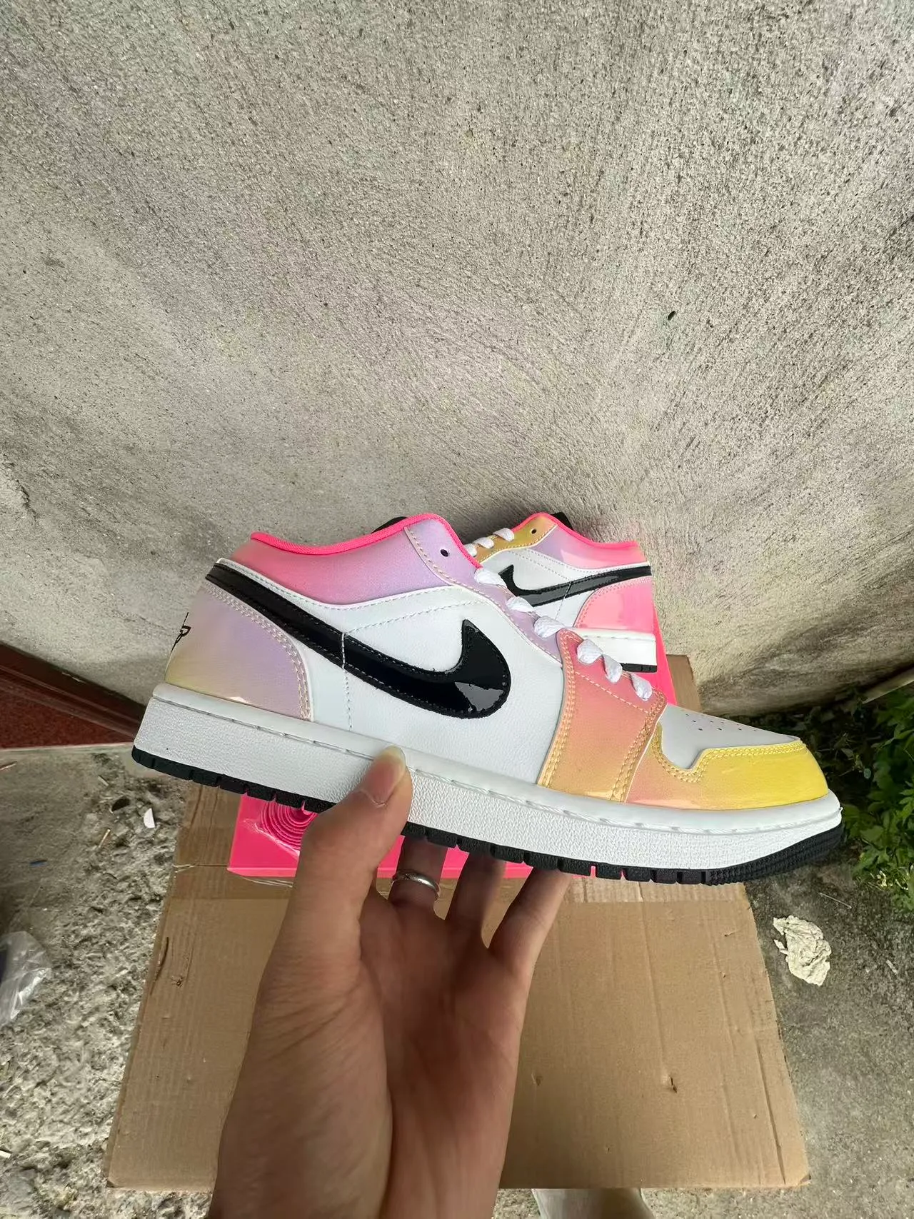 Nike Air Jordan 1 Low Iridescent Gradient Lifestyle Sneakers