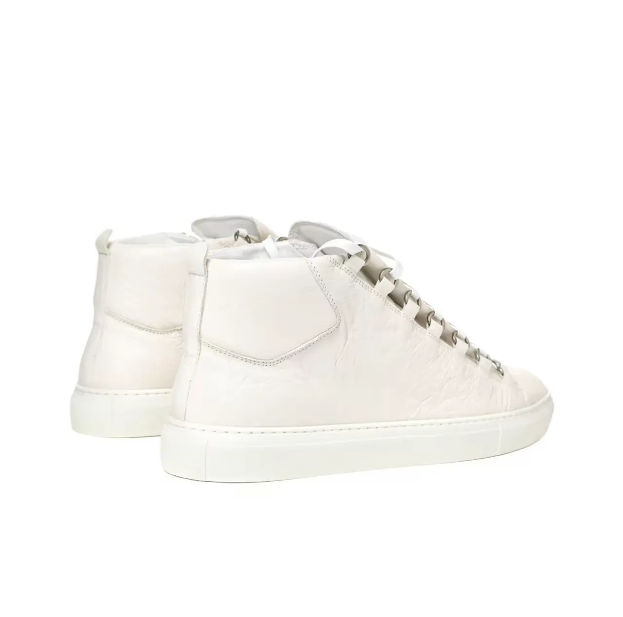 Balenciaga Le Cagole White Crinkled Leather Lifestyle Sneakers