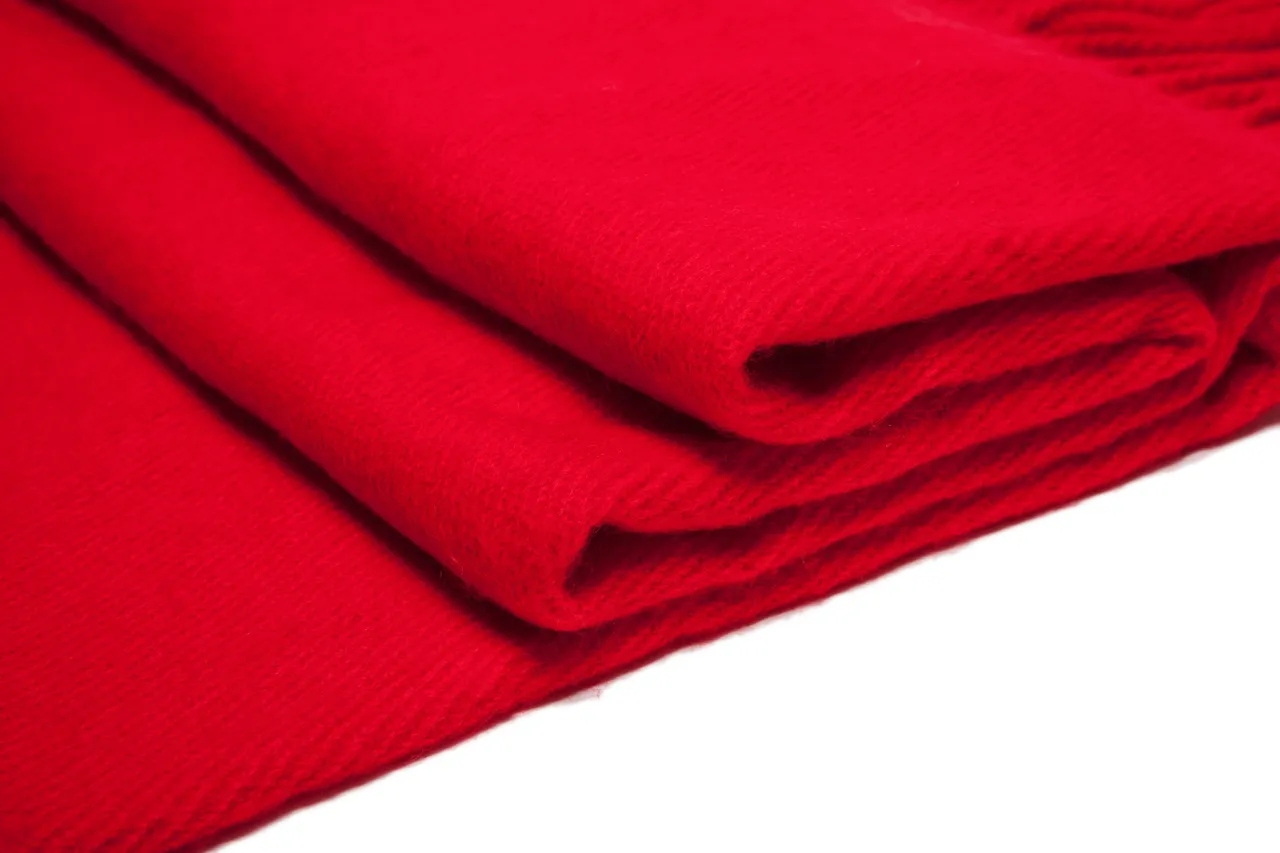 UGG Red Knitted Fringed Scarve