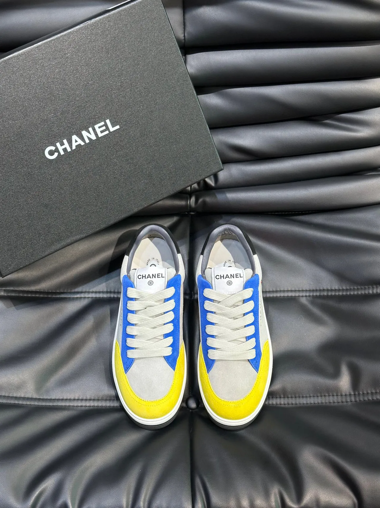 Chanel Color-Blocked Suede and Leather Lifestyle Sneakers