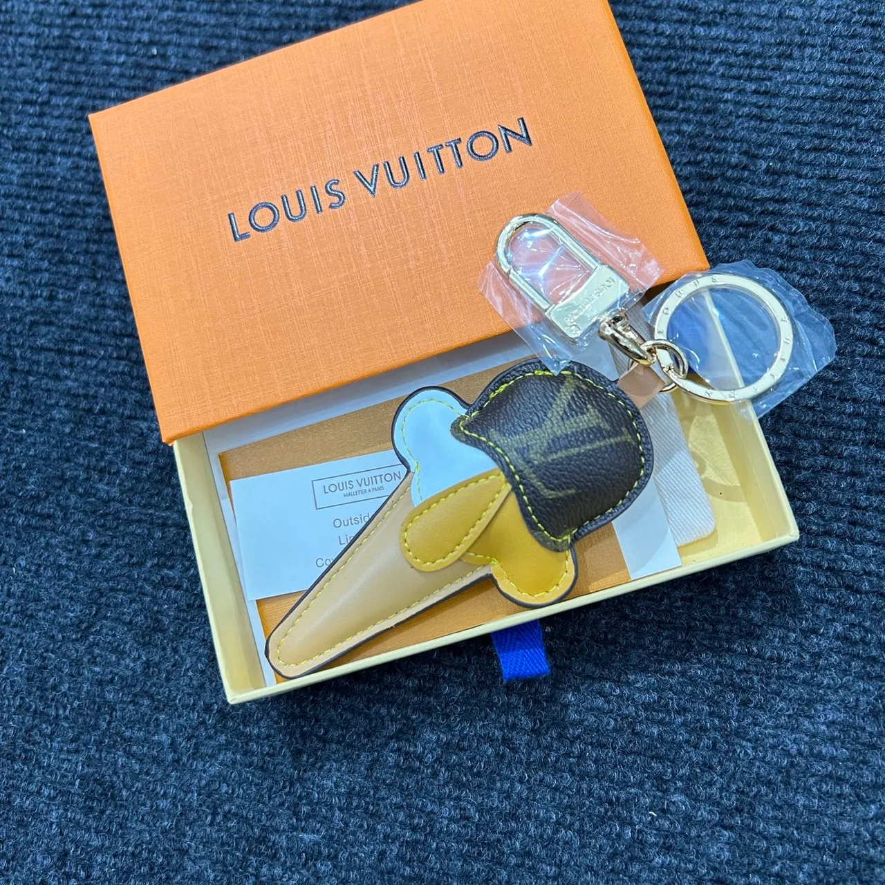 Louis Vuitton Brown Multicolor Leather Ice Cream Cone Monogrammed Top Phone Case