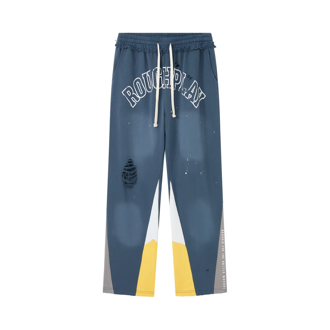 Roughplay Distressed Color-Blocked Sweatpants
