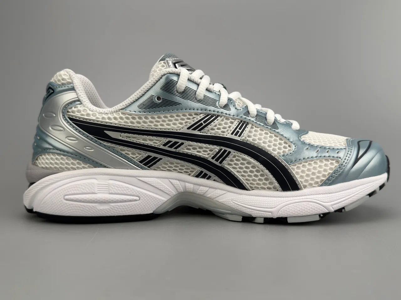 ASICS Gel-Kayano Silver White Black Running Shoes