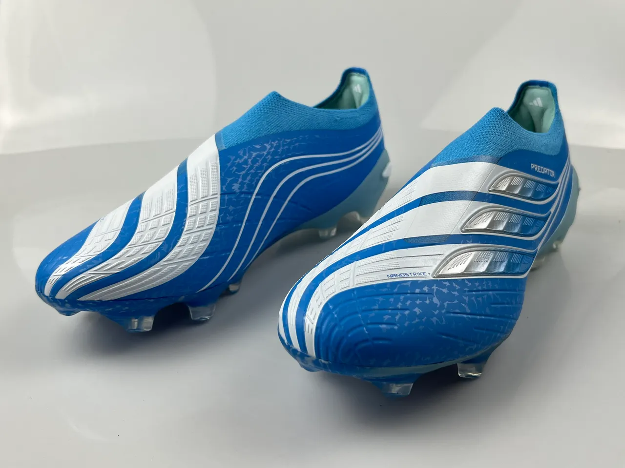 Adidas Predator Nanostrike+ Blue White Silver Firm-Ground Soccer Shoes