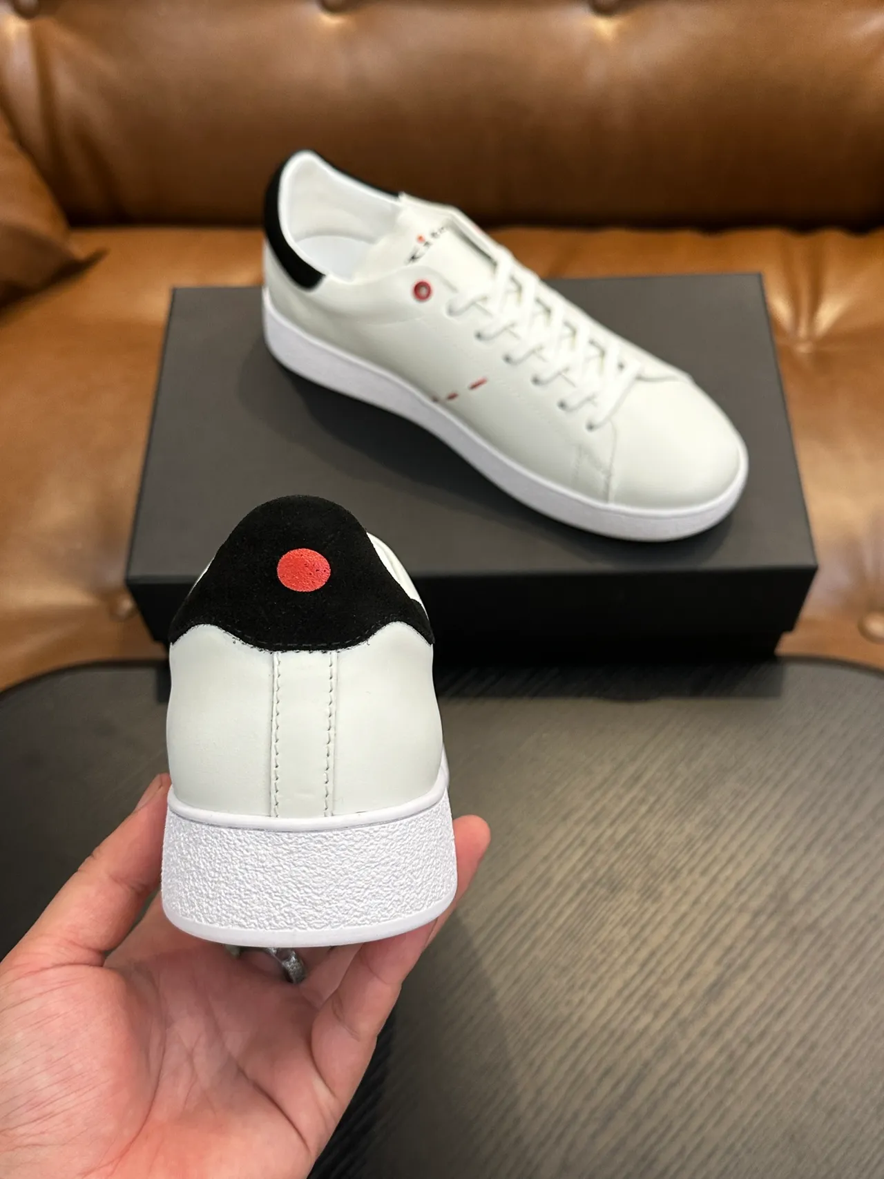 Kith Originals White Black Oversized K Logo Lifestyle Sneakers