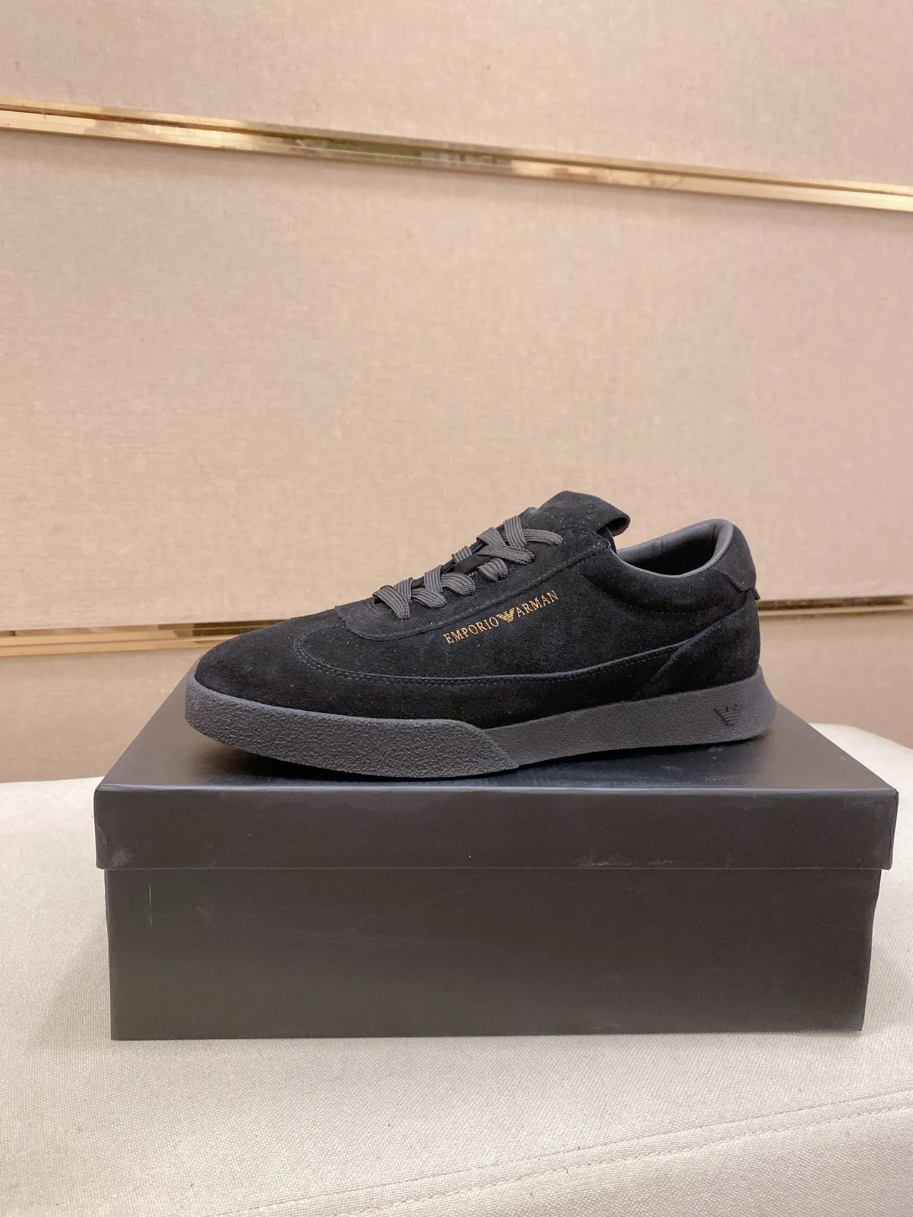 Emporio Armani Black Suede Lifestyle Sneaker