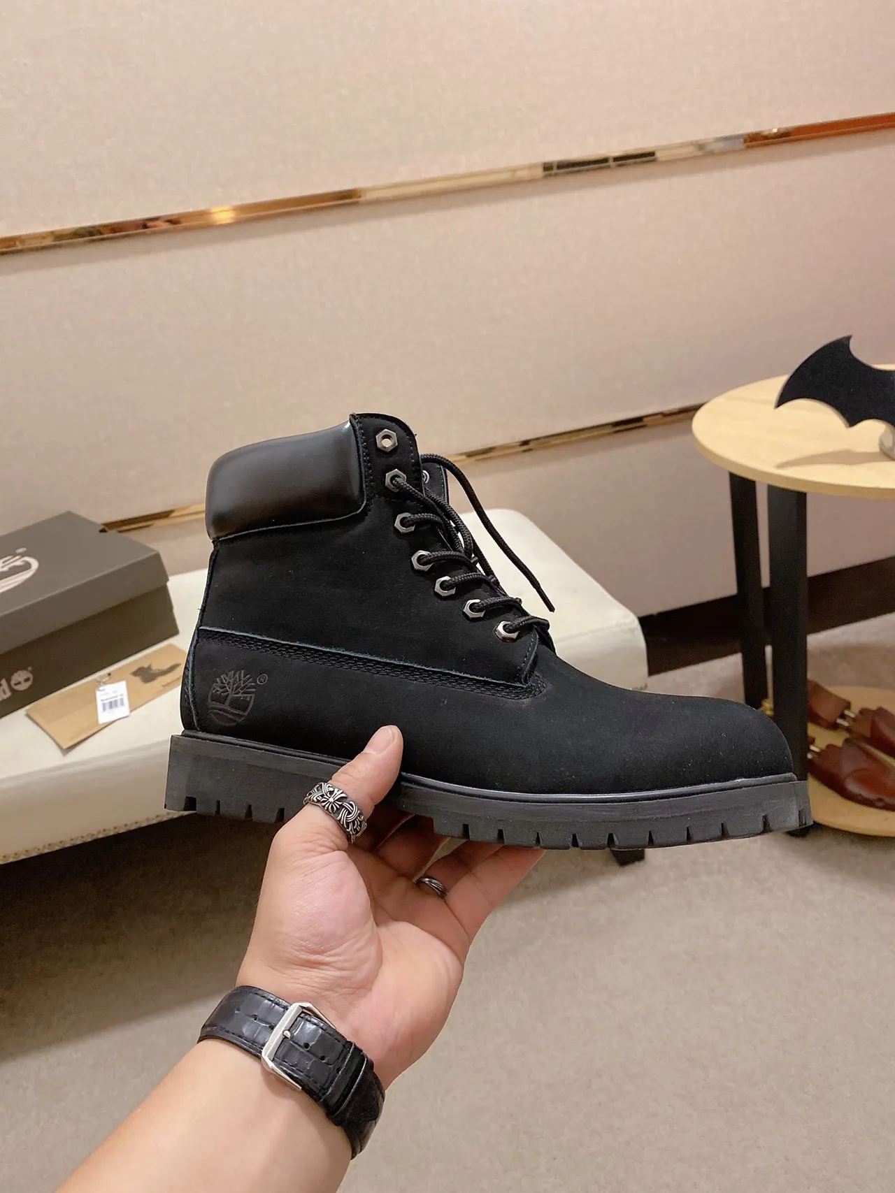 Timberland Premium 6-Inch Black Nubuck Work Boot