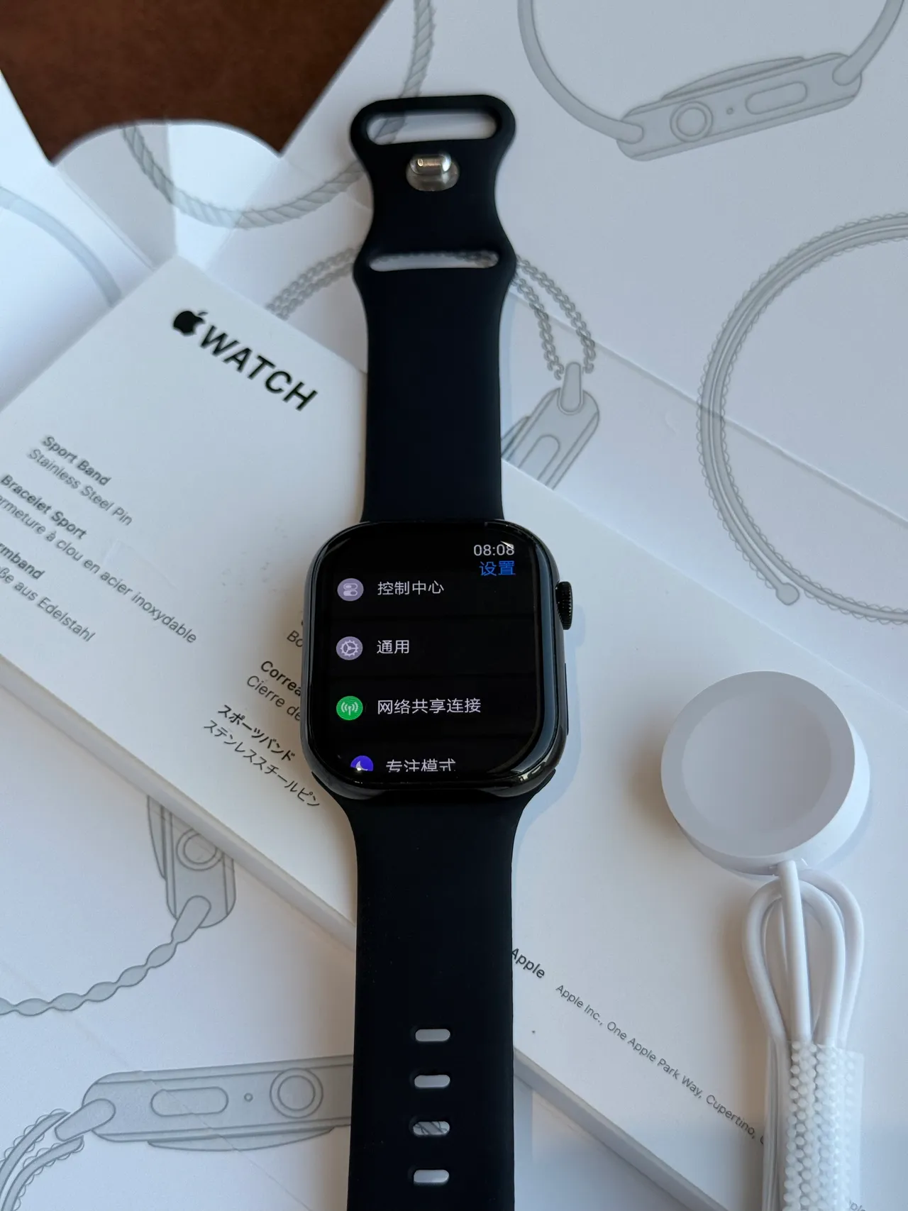 Apple Black Flat-Edged Rectangular Case Silicone Sport Band Sports Watch