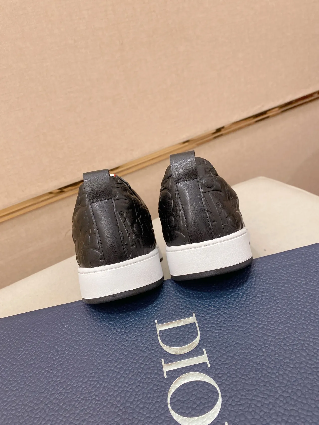 Dior B23 Monogram Slip-On Black and White Lifestyle Sneakers