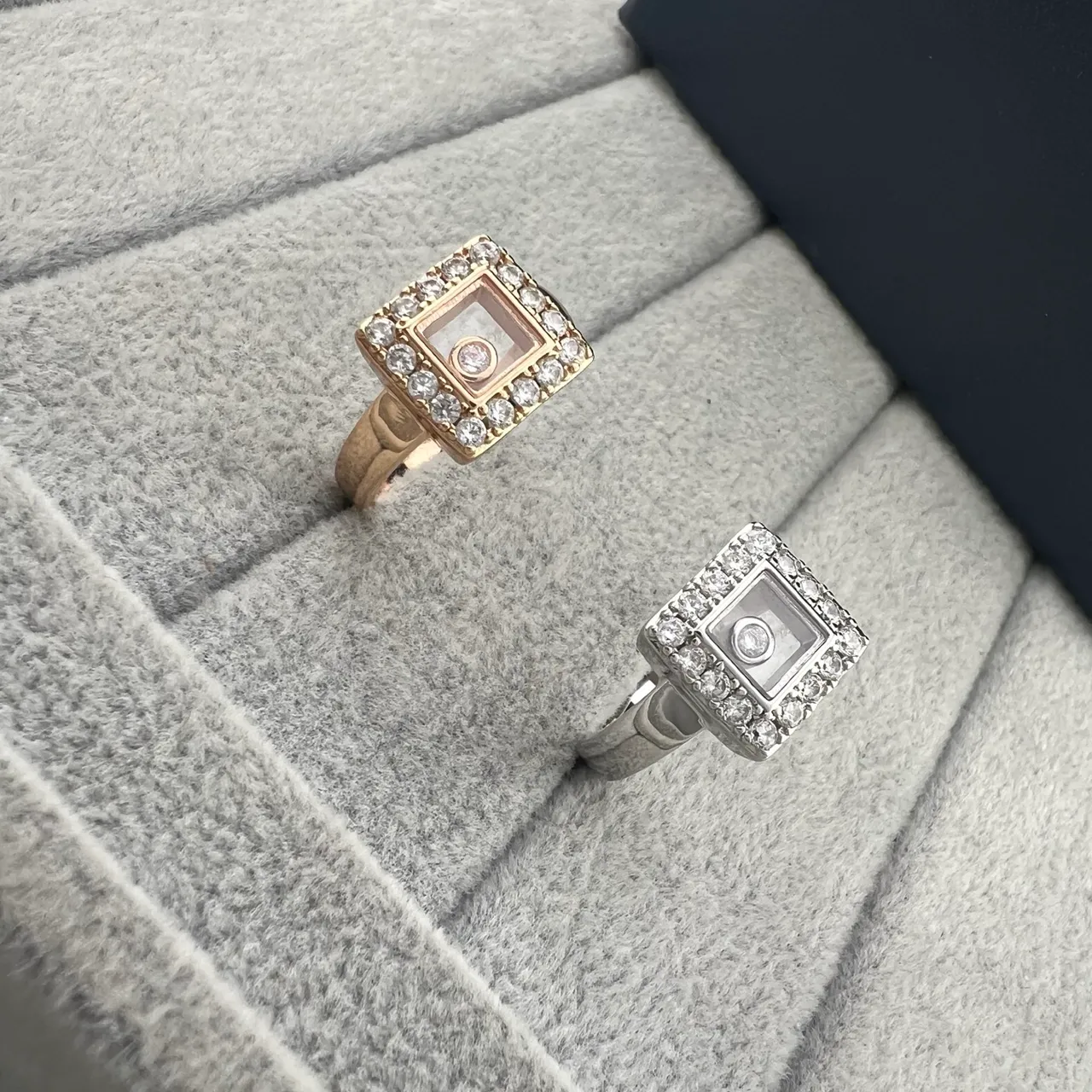 Chopard Happy Diamonds Square Pavé Diamond Ring