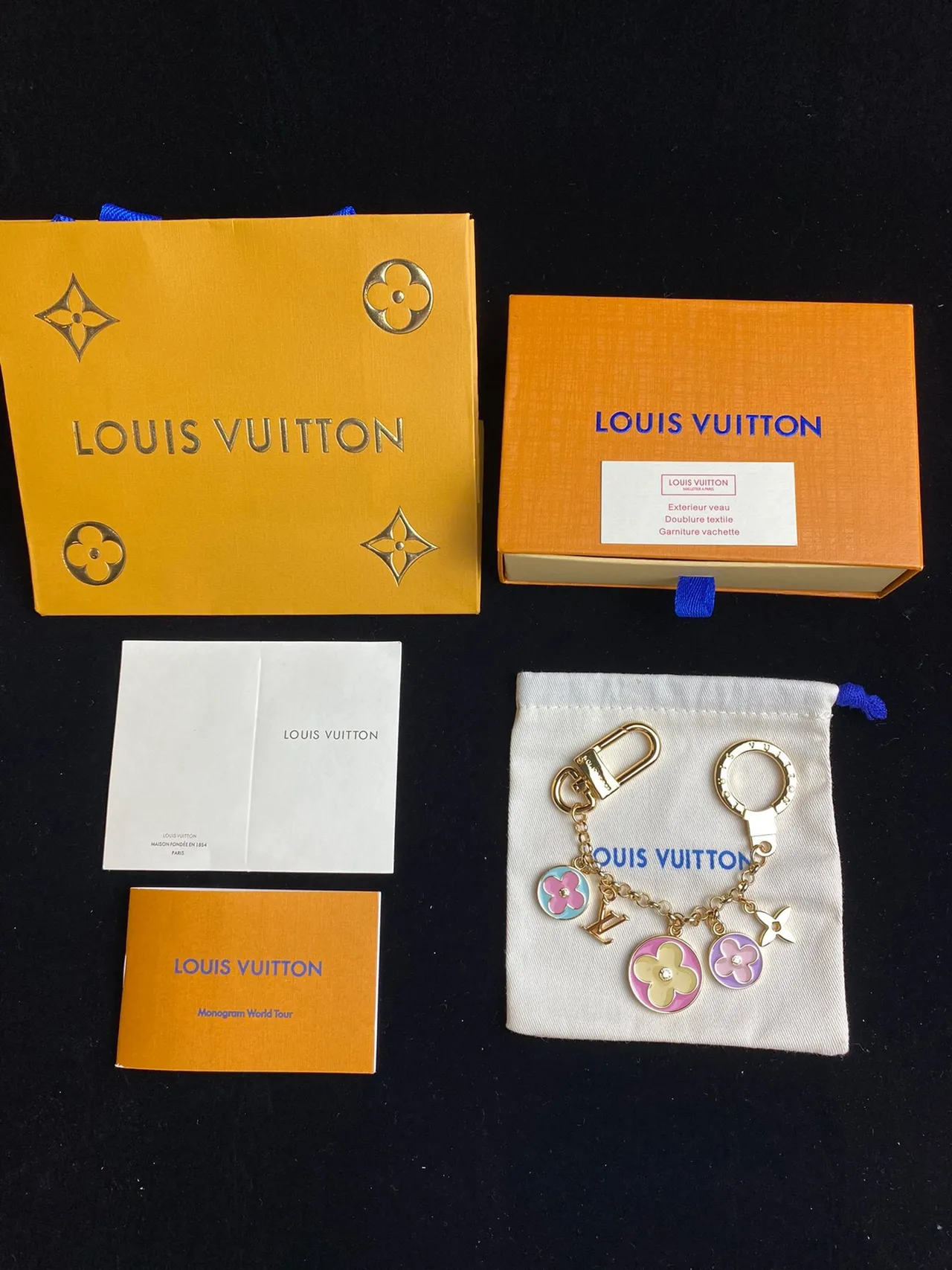 Louis Vuitton Gold Multicolor Metal Enamel Charms Phone Case