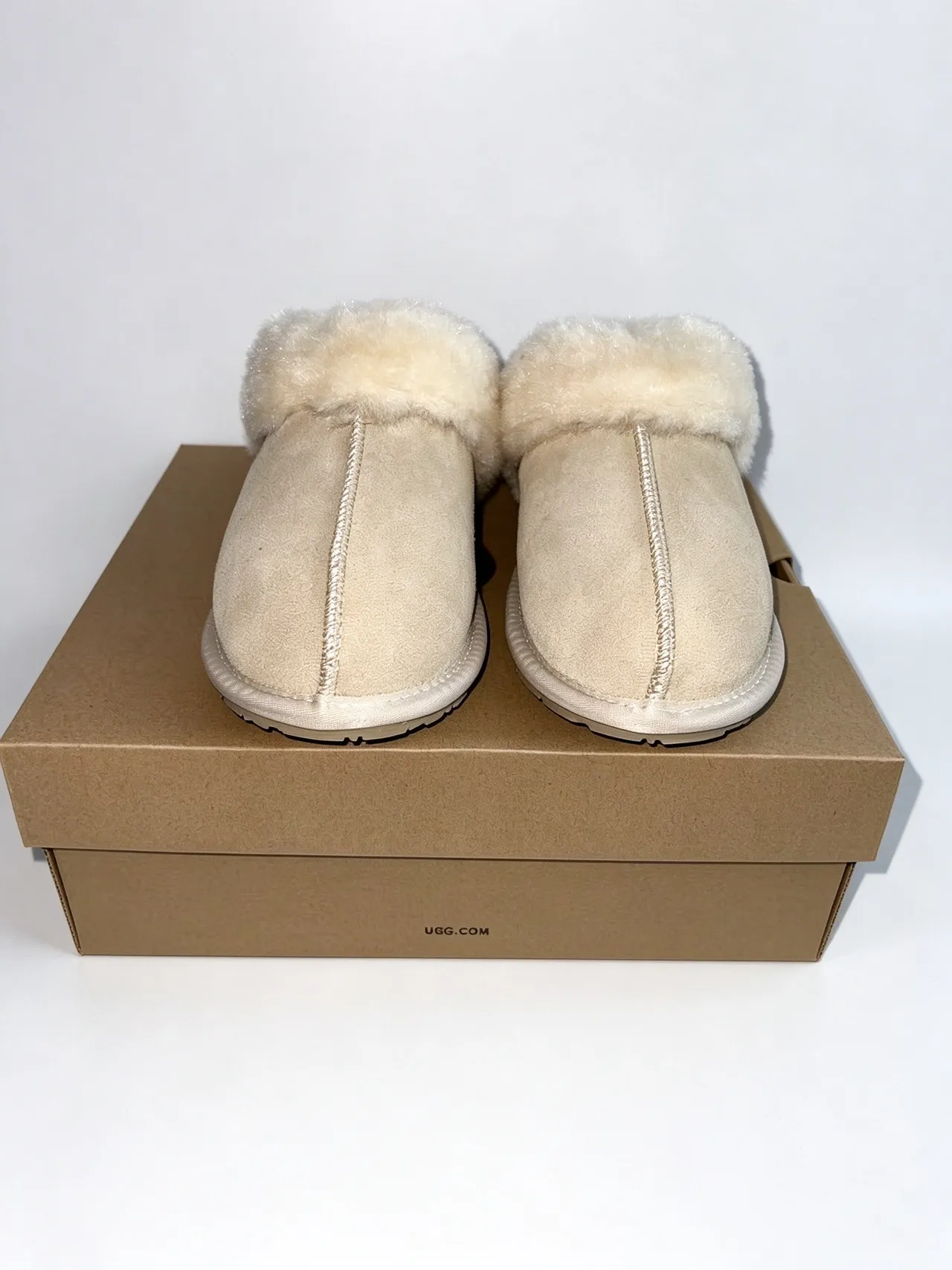 UGG Tasman Beige Shearling-Lined Slipper