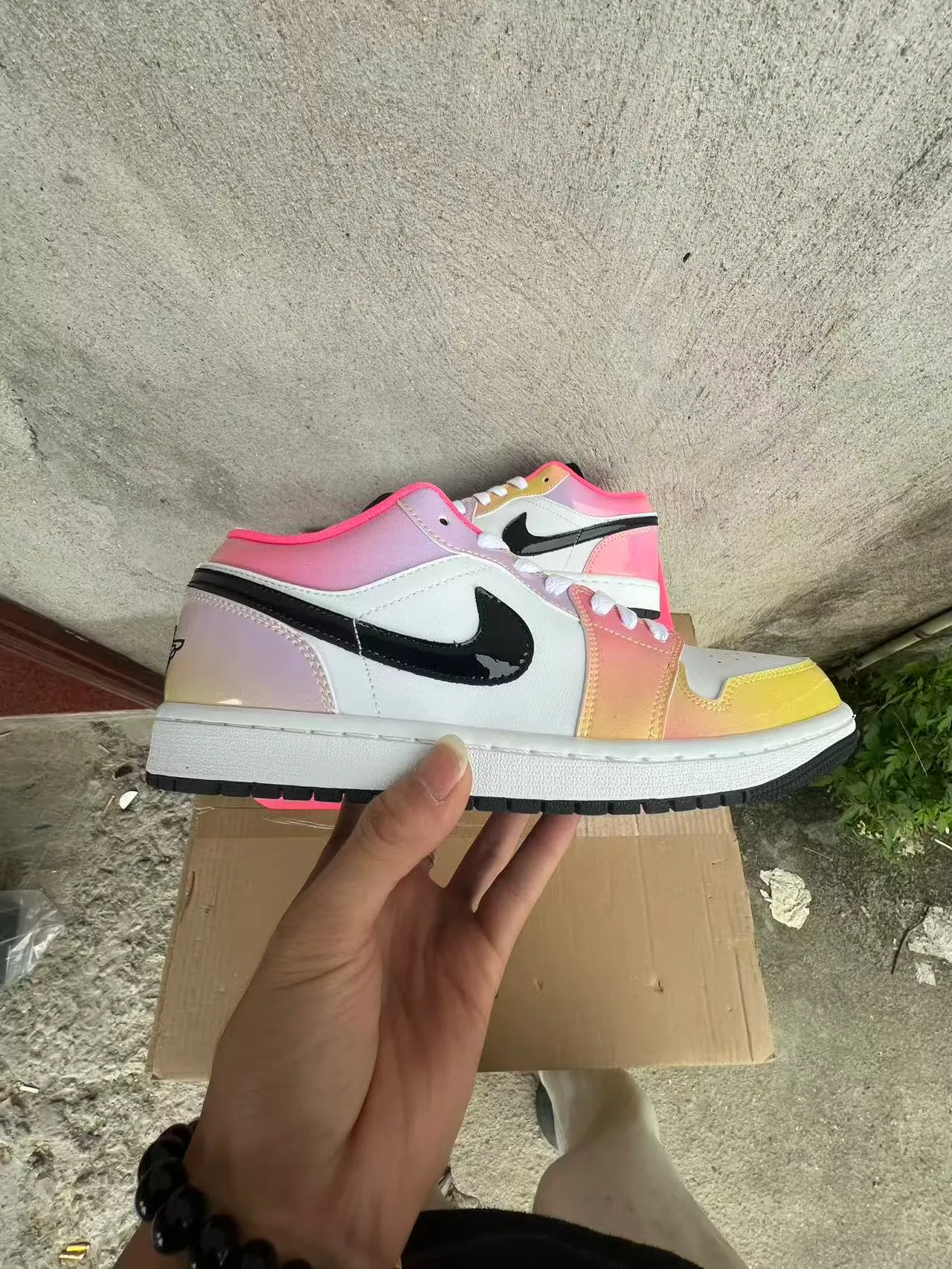 Nike Air Jordan 1 Low Iridescent Gradient Lifestyle Sneakers