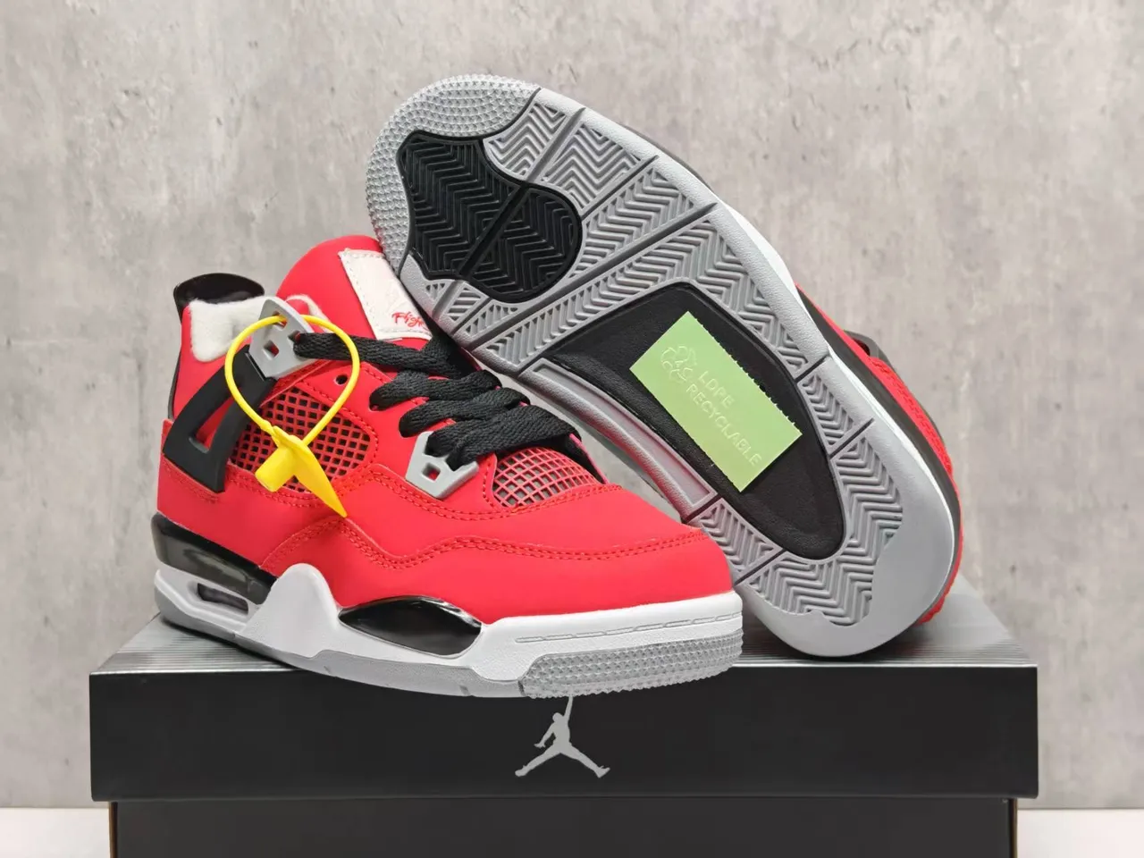 Air Jordan 4 Red Black Gray Basketball Shoes