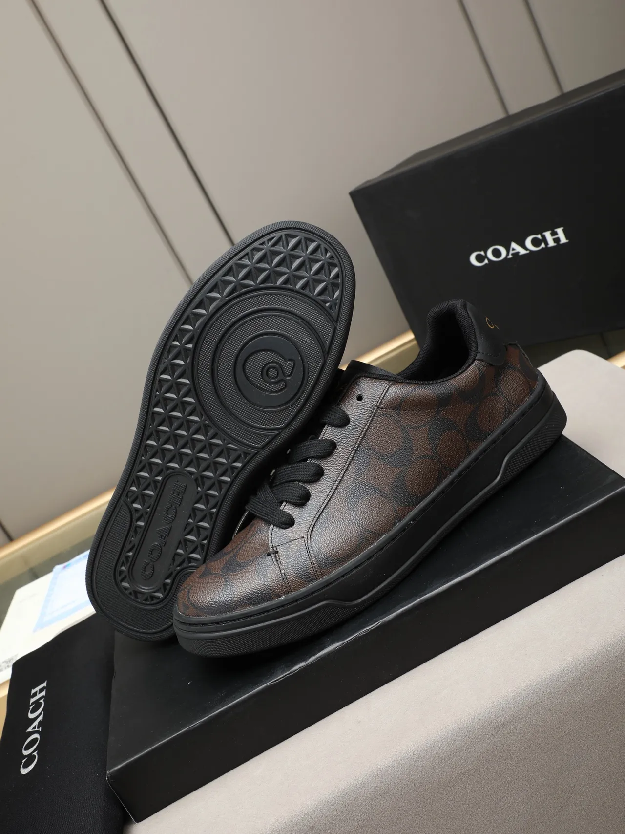Coach Monogrammed Leather Low-Top Lifestyle Sneakers