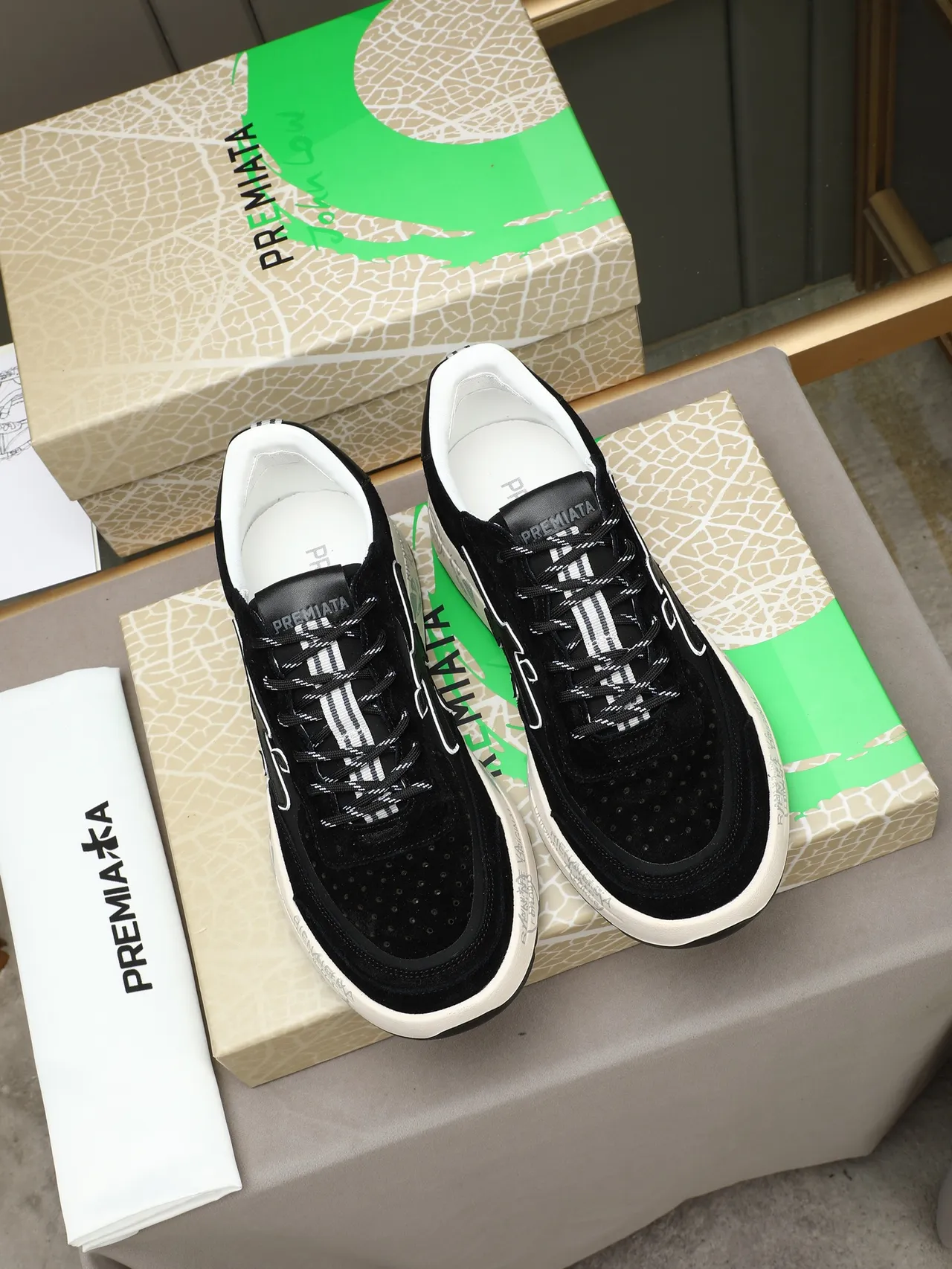 Premiata Black Suede X-Logo Lifestyle Sneakers