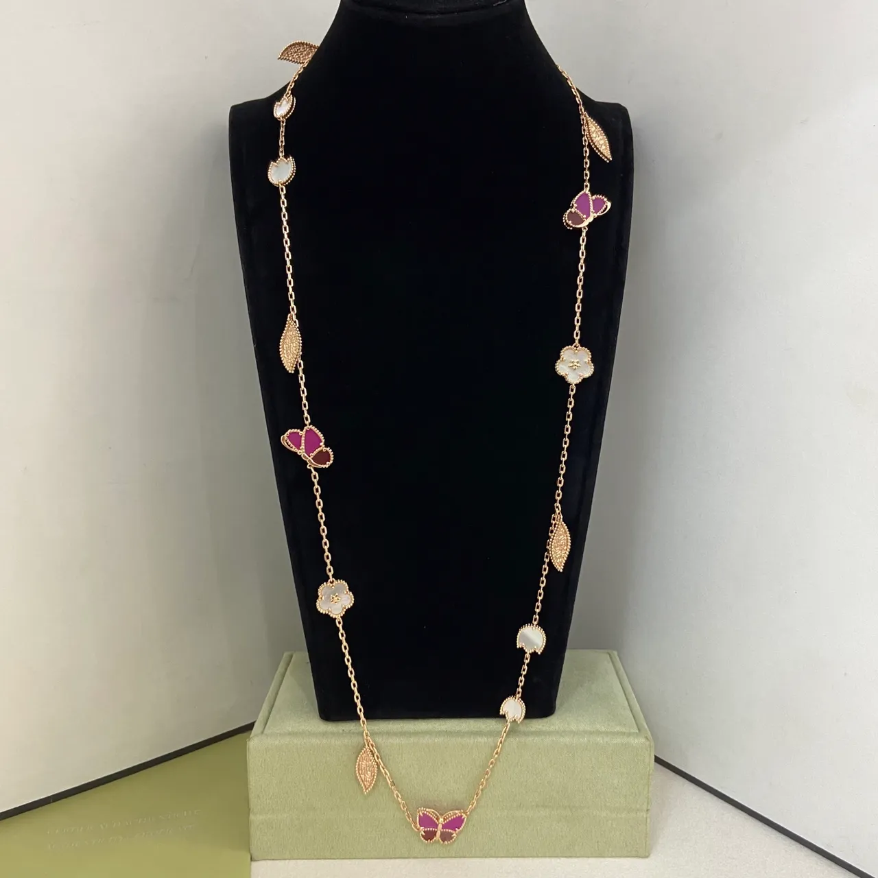 Van Cleef & Arpels Alhambra-Inspired Enamel and Mother-of-Pearl Chain Necklaces