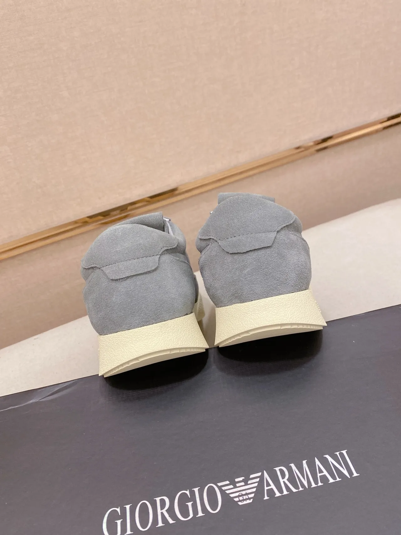 Emporio Armani Gray Suede Low-Top Lifestyle Sneaker