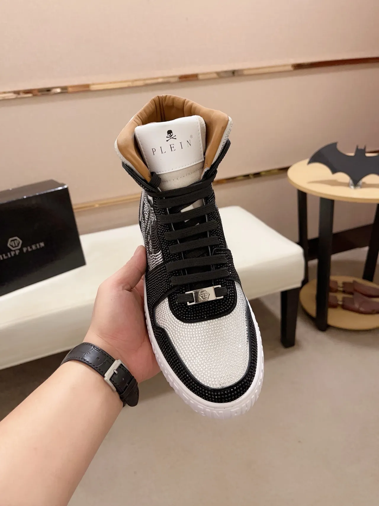 Philipp Plein Crystal Skull High-Top Lifestyle Sneakers
