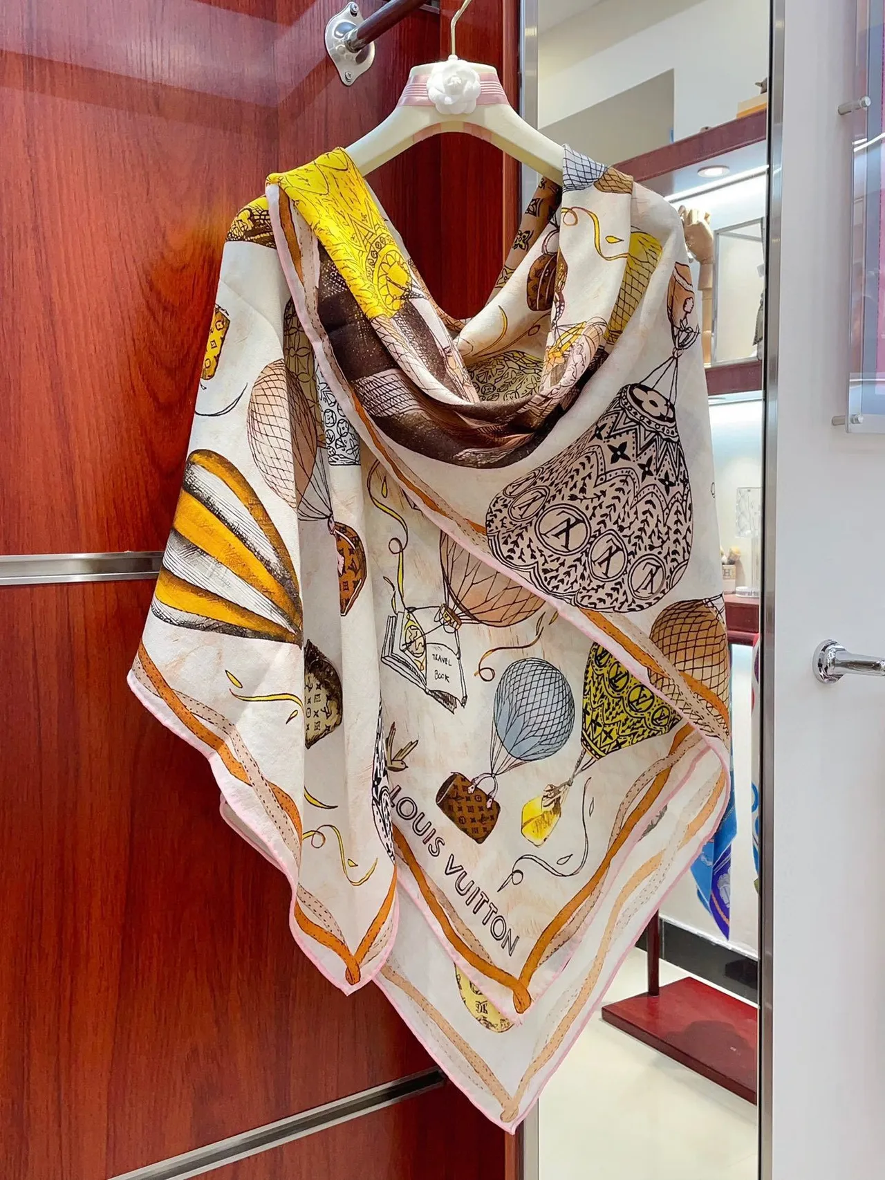 Louis Vuitton Illustrated Print Silk Scarf