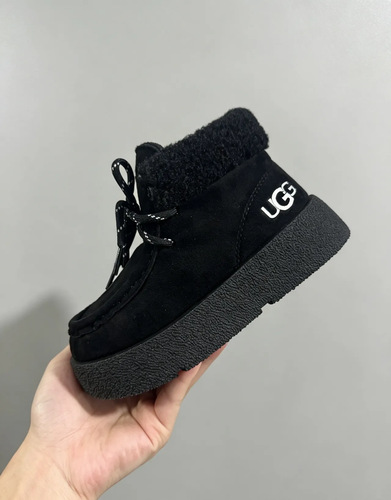 UGG Platform Shearling-Lined Suede Ankle Snow Boots