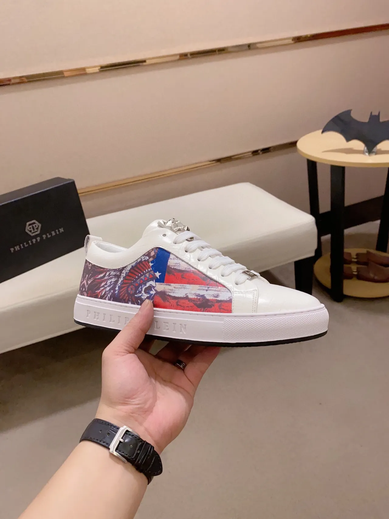 Philipp Plein Graphic Side Panel White Lifestyle Sneakers