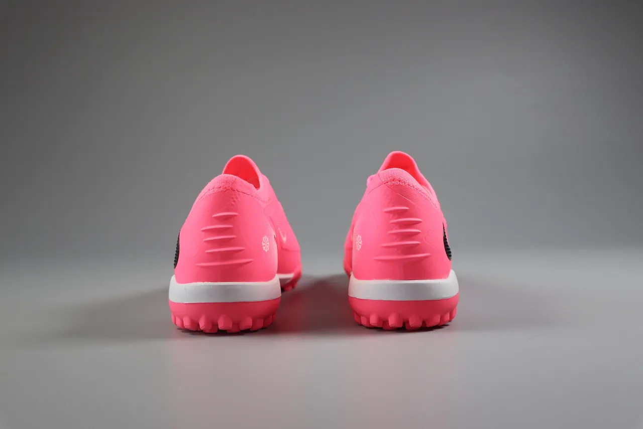 Nike Pink Green Low-Cut Synthetic Overlay Cage Artificial-Grass Soccer Shoes