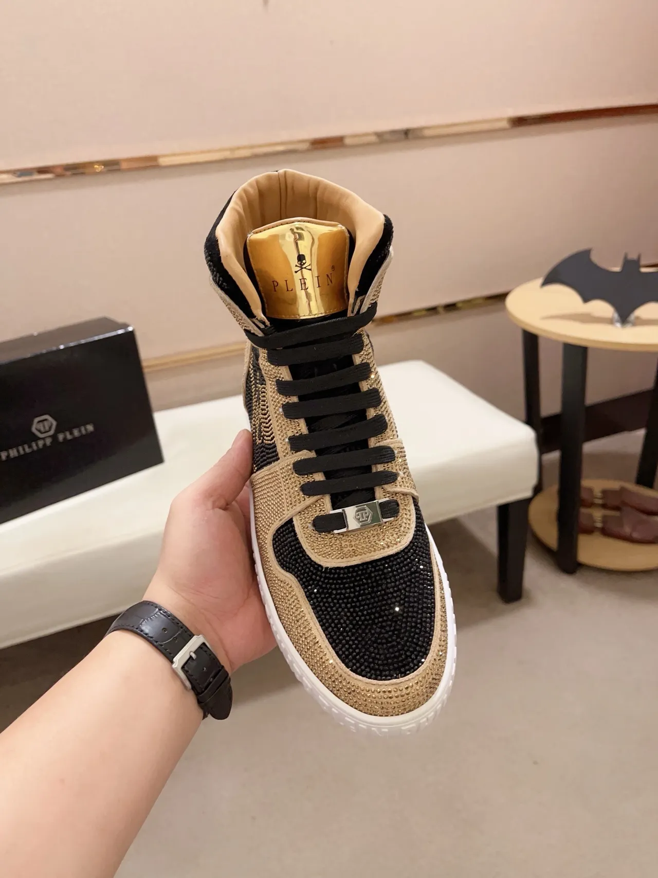 Philipp Plein Crystal Skull High-Top Lifestyle Sneakers