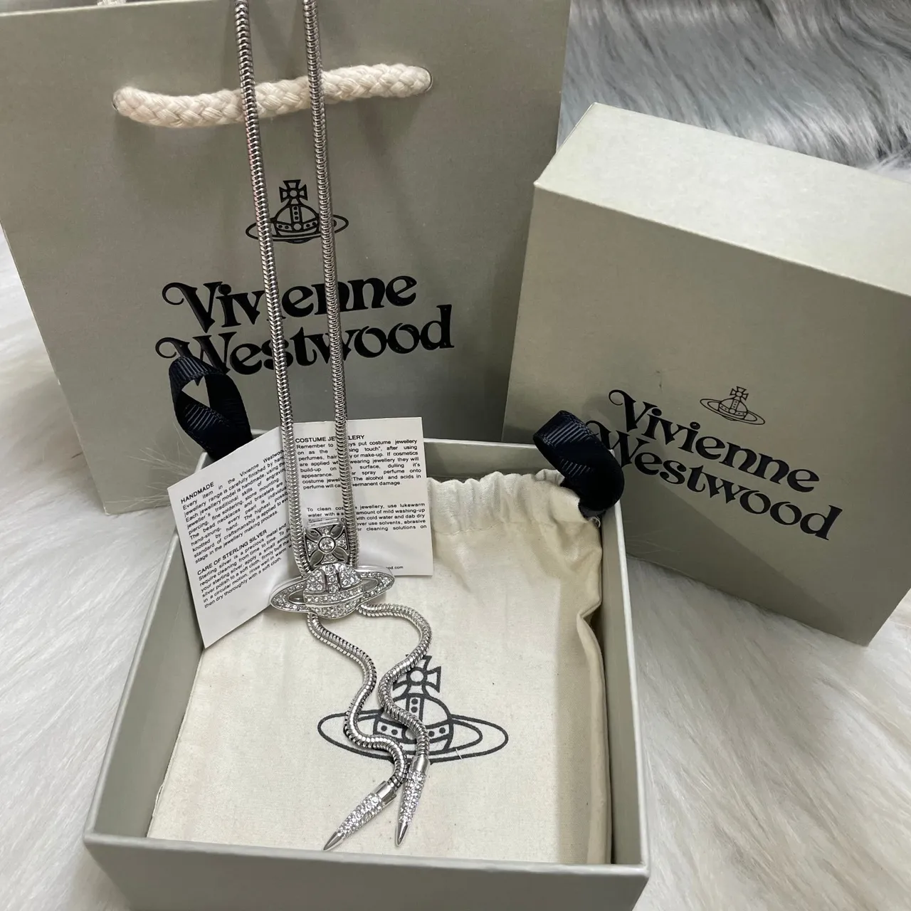 Vivienne Westwood Orb Crystal-Pavé Bolo Necklace