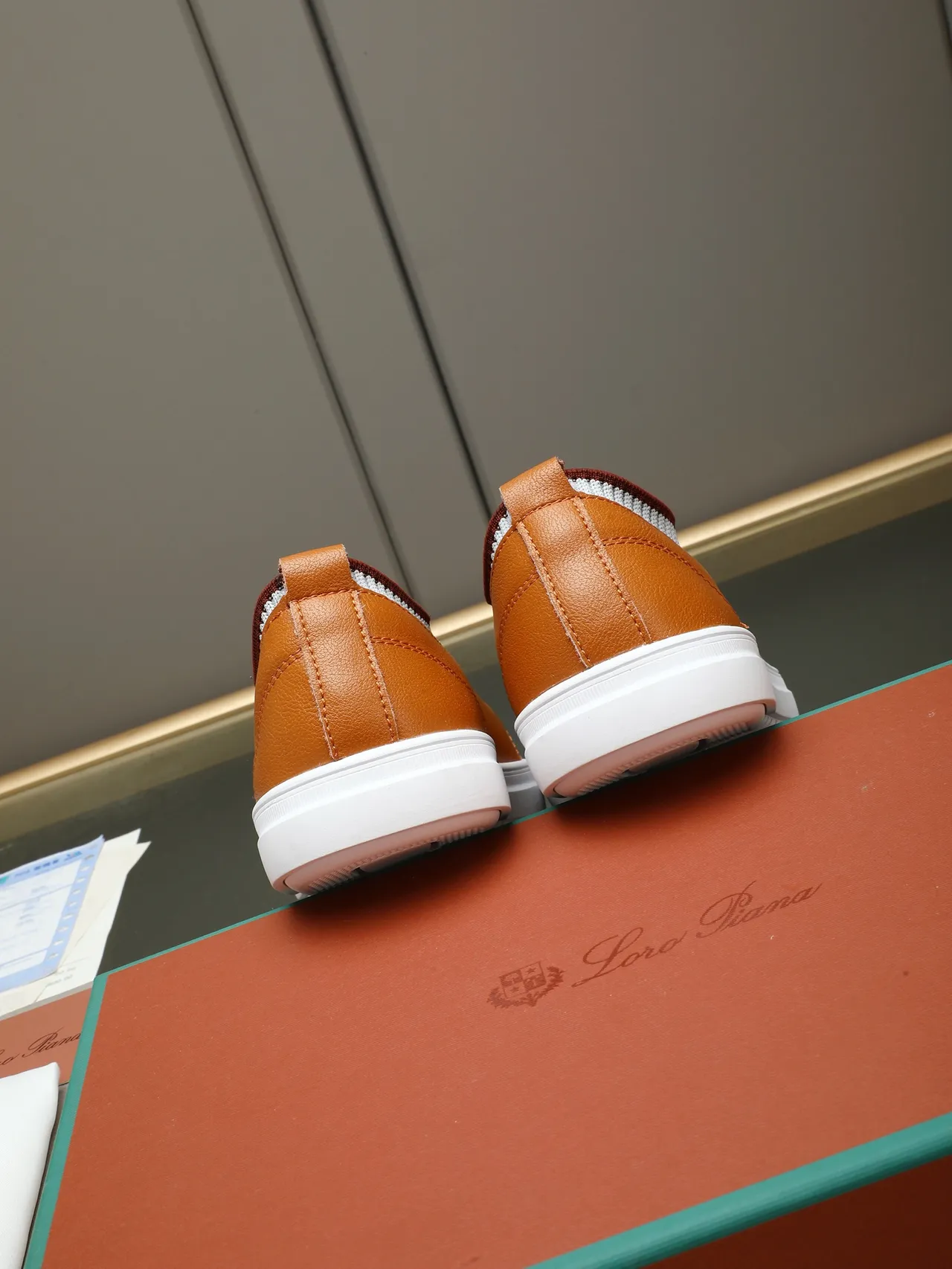 Loro Piana Leather and Knit Low-Top Lifestyle Sneaker