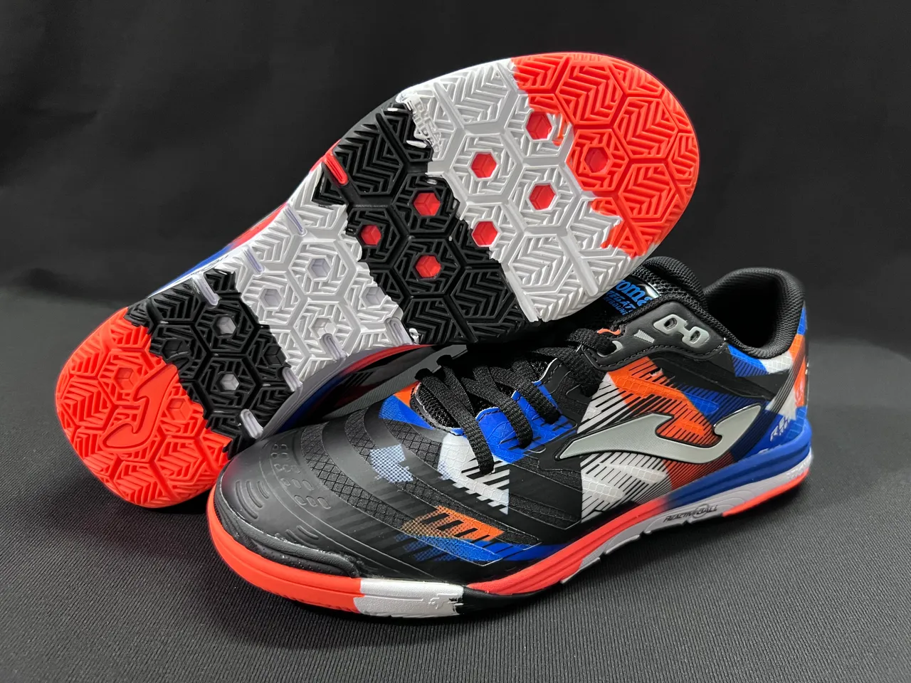 Joma Rebound Multicolor Black Geometric Color-Blocked Upper Synthetic Mesh And TPU Overlays Sneakers