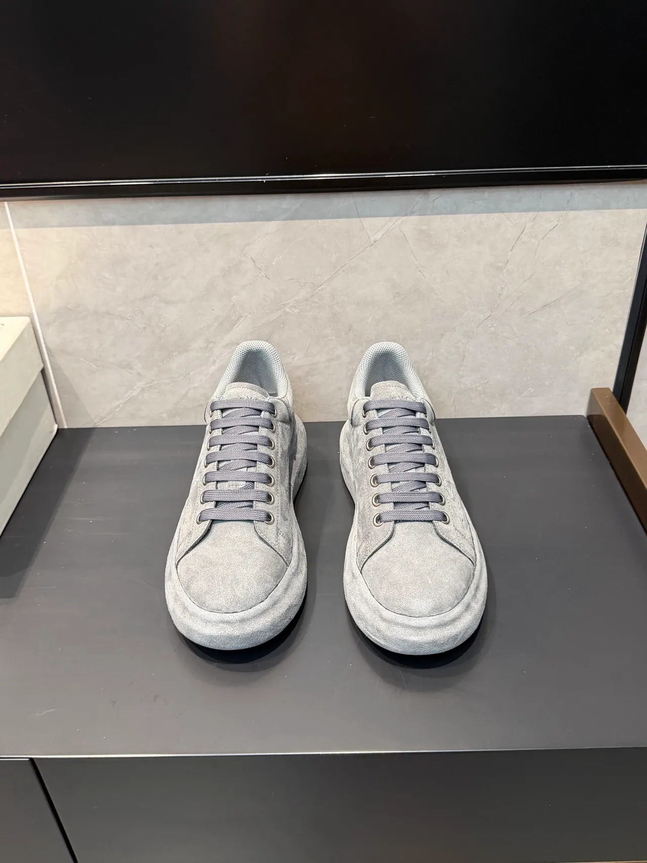 Alexander McQueen Oversized Sneaker Gray Suede Lifestyle Sneakers