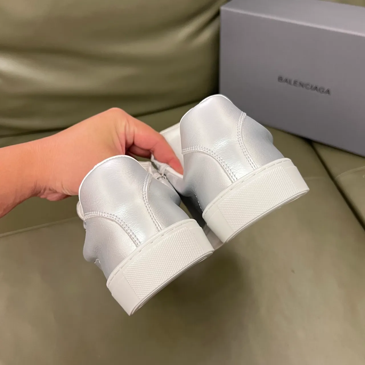 Balenciaga Le City Metallic Silver Lifestyle Sneakers