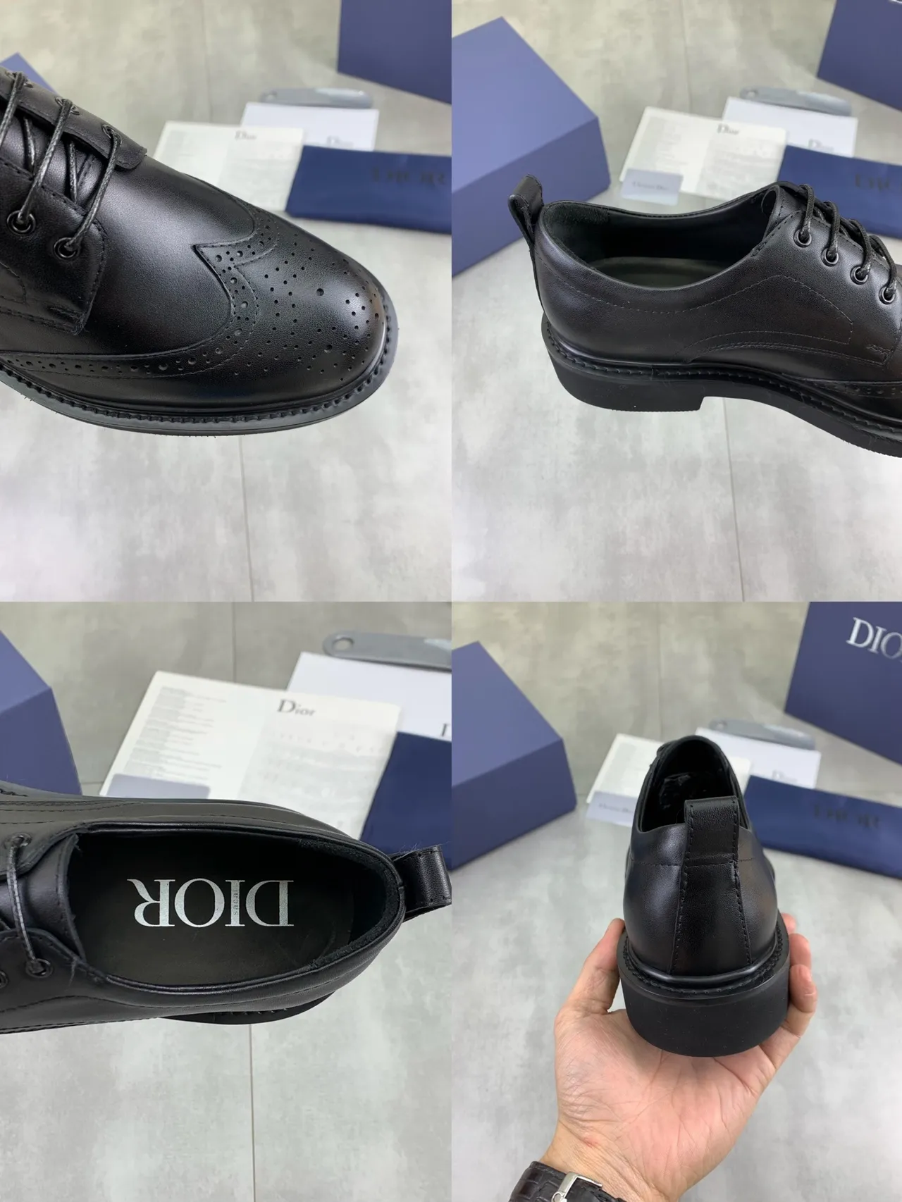 Dior Black Wingtip Full Perforation Brogue